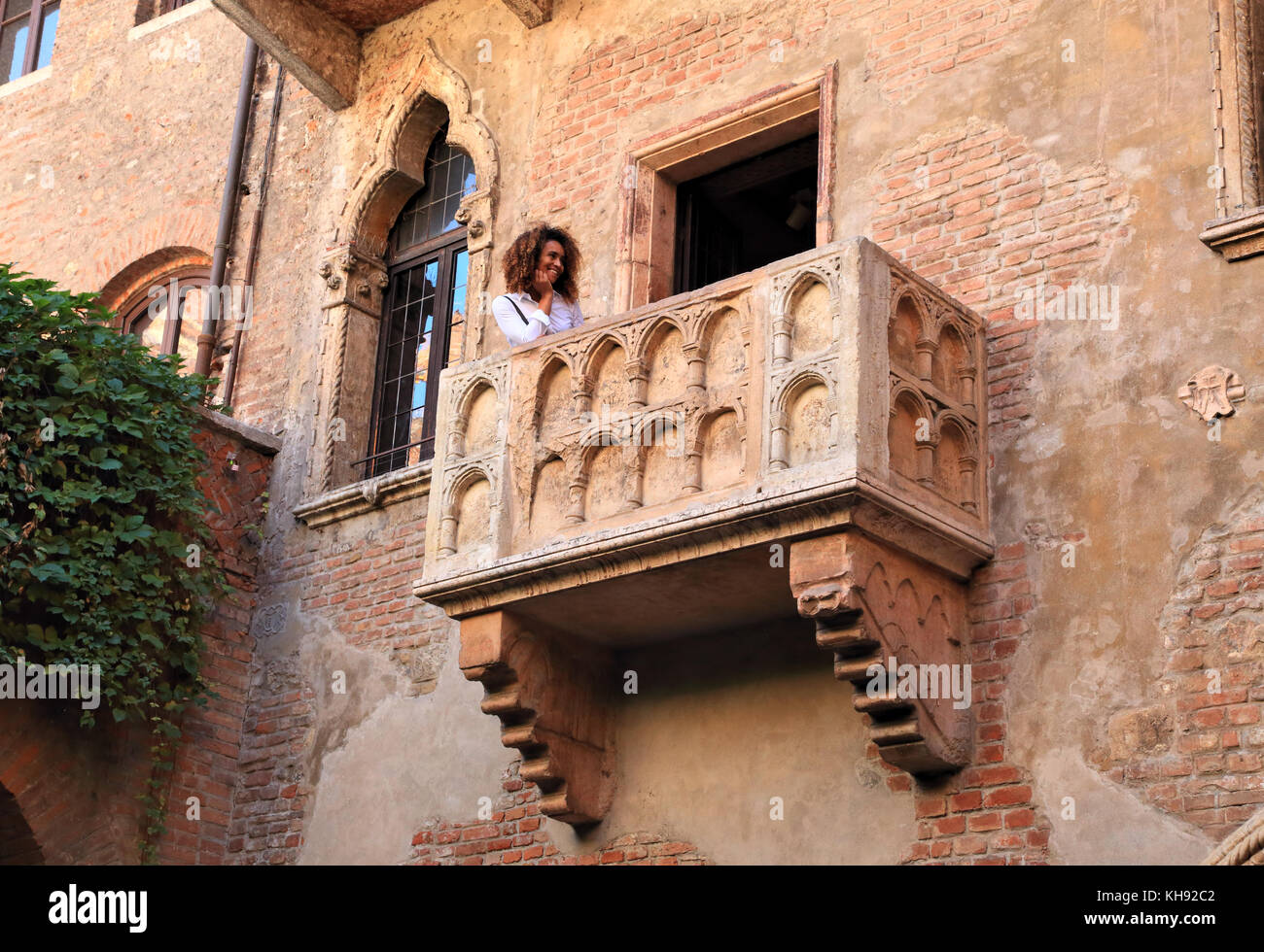 Julias Balkon. Haus von Romeo und Julia, Verona Stockfoto