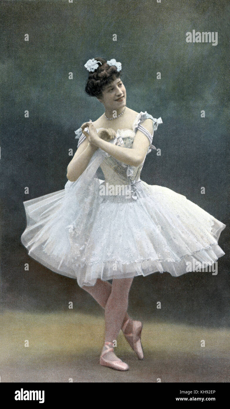 Carlotta Zambelli in 'Danse de Jadis et de naguère': moderne Tänze ('Danse Modernes'). Bei "Académie Nationale de Musique, Paris, Frankreich, 1901 durchgeführt. Unter der Regie von Joseph Hansen (Belgische Tänzer und Choreograf, 1842 - 1907). Stockfoto