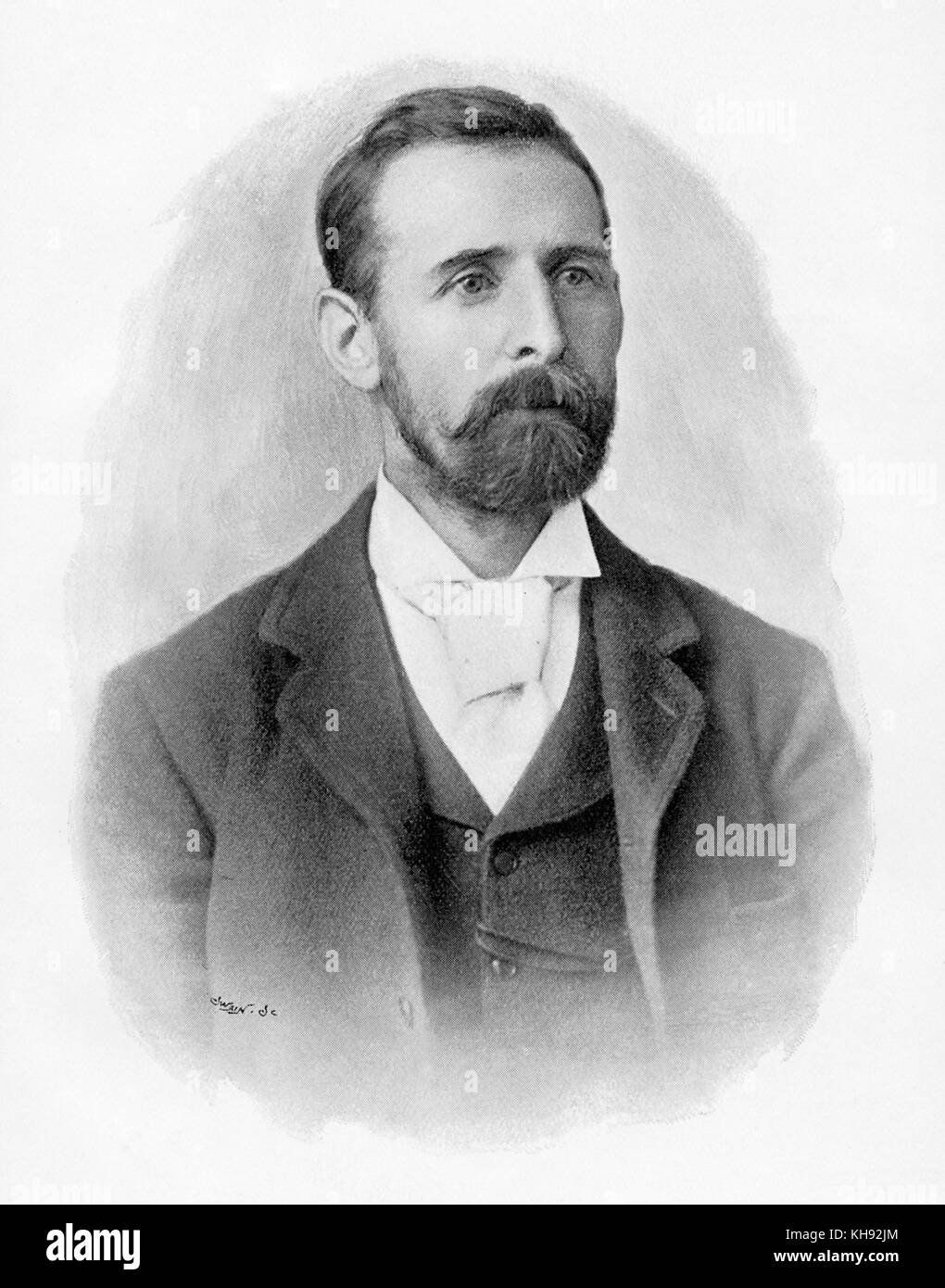 John Preis - Porträt der Walisischen Chorleiter/Dirigent. Geboren 1853. Stockfoto