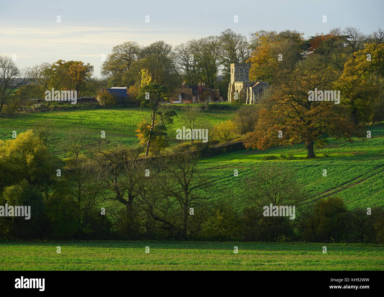 Das Dorf Battlesden (Querformat) Stockfoto