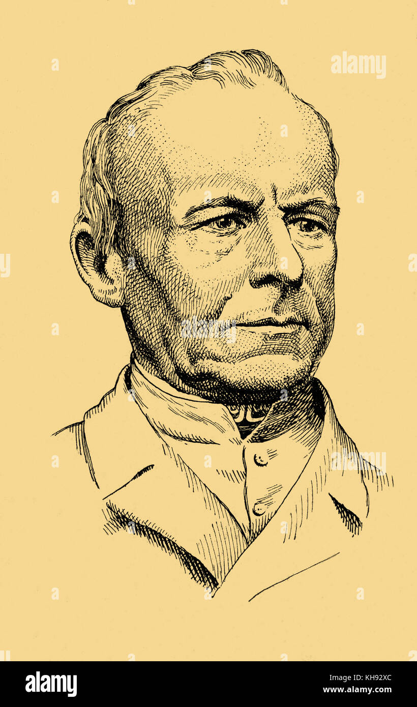 František Sušil-Portrait. Mährischen Römisch-katholischen Priester für seine veröffentlichten Erhebung der traditionellen Mährische Volksmusik erwähnt, bin oravské Národní písne'. 14 Juni 1804 - 31. Mai 1868. Mähren, historischen Region des österreichisch-ungarischen Reiches und der Tschechoslowakei. Stockfoto