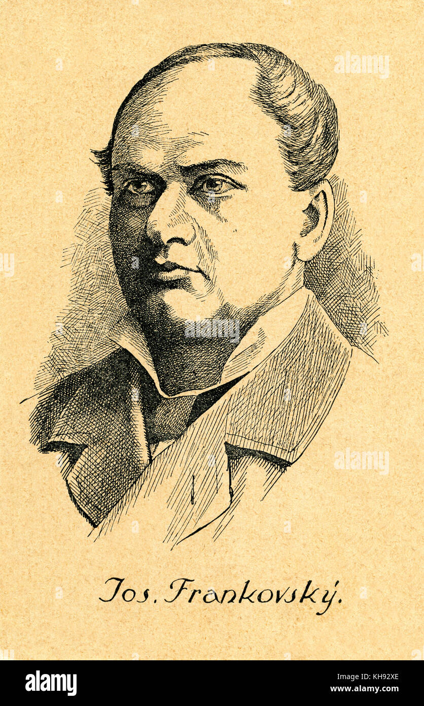 Joseph Frankovský - Porträt der tschechischen Schauspieler. 13. Mai 1840 - 15. September 1901. Stockfoto