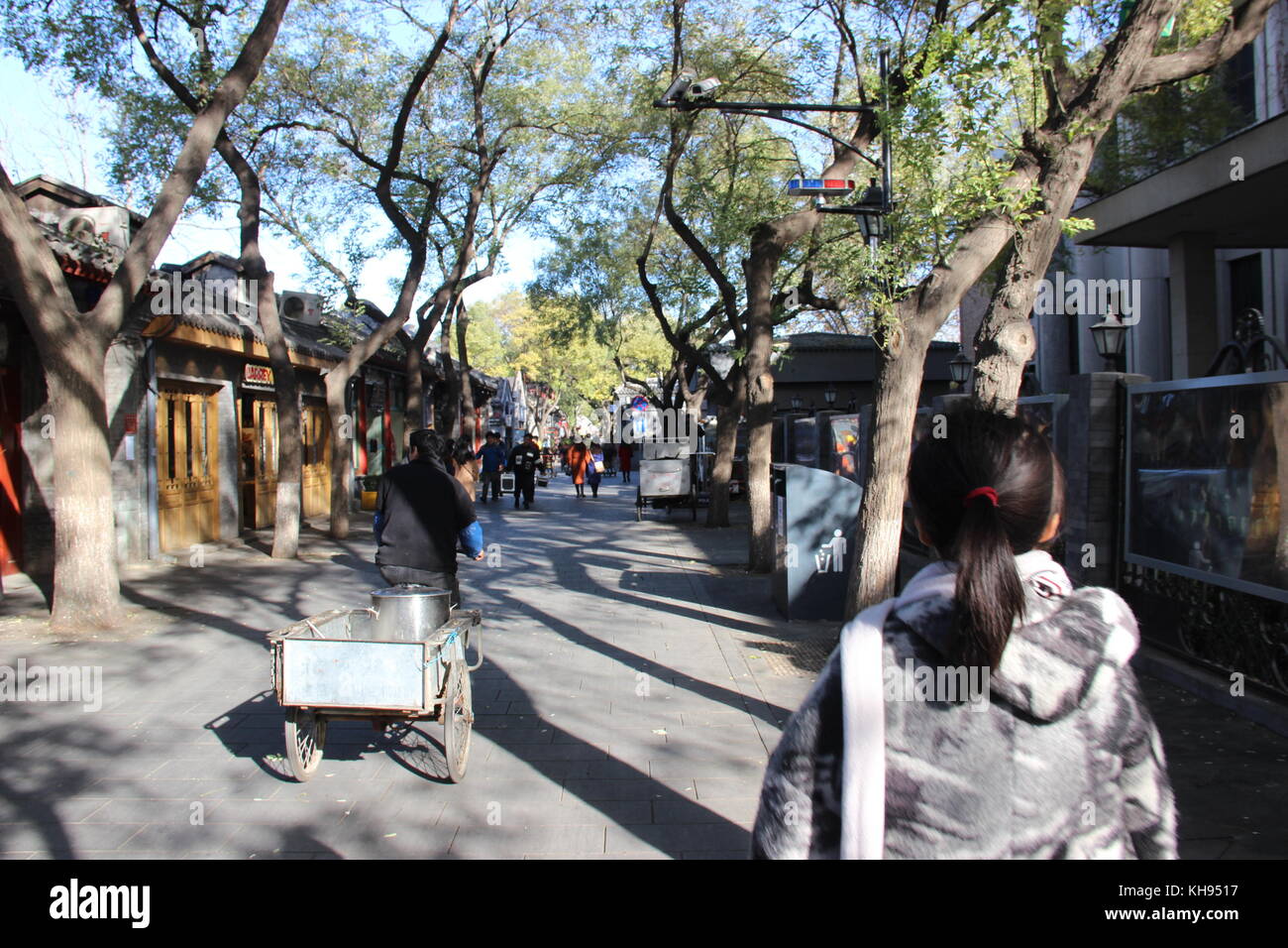 Traditionelle chinesische Geschäfte im Hutong Nachbarschaft Stockfoto