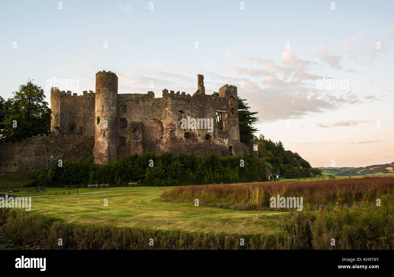 Laugharne castle Stockfoto
