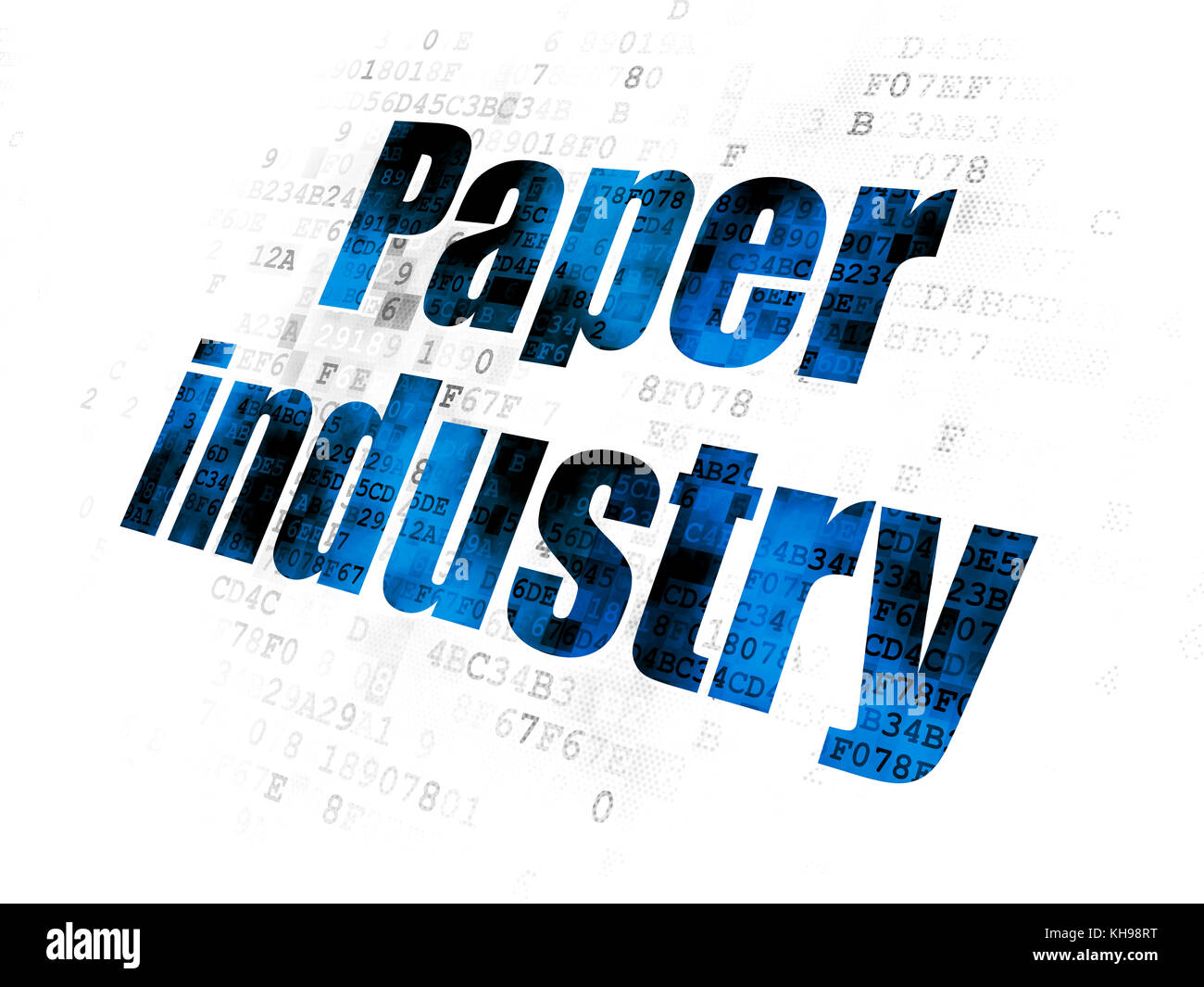 Manufacuring Konzept: Papierindustrie auf digitalen Hintergrund Stockfoto