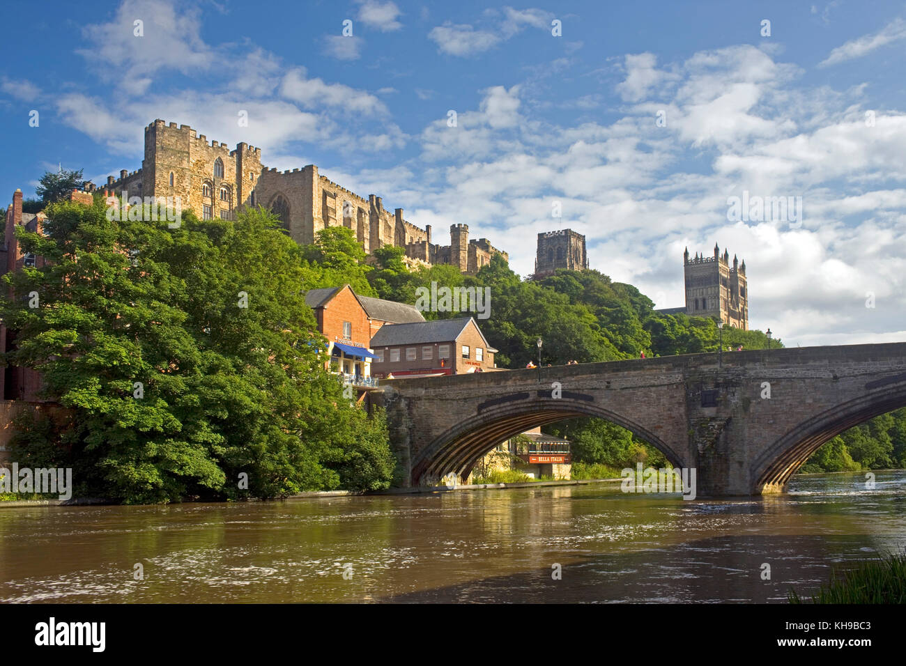 Burg und die Kathedrale von Durham, Fluss Wear, Tyne und Wear, England Großbritannien Stockfoto