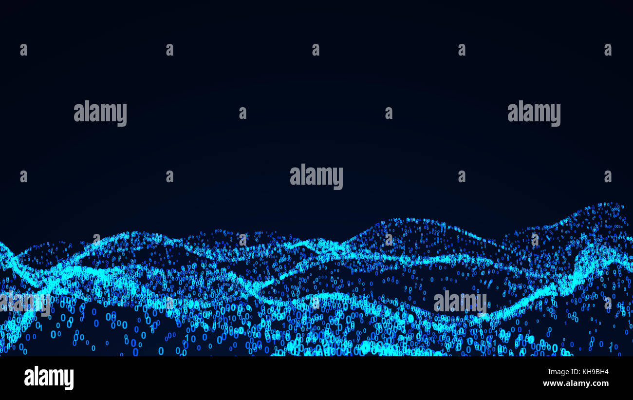 Zusammenfassung Hintergrund mit digitalen Zahlen. 3D-Rendering Stockfoto