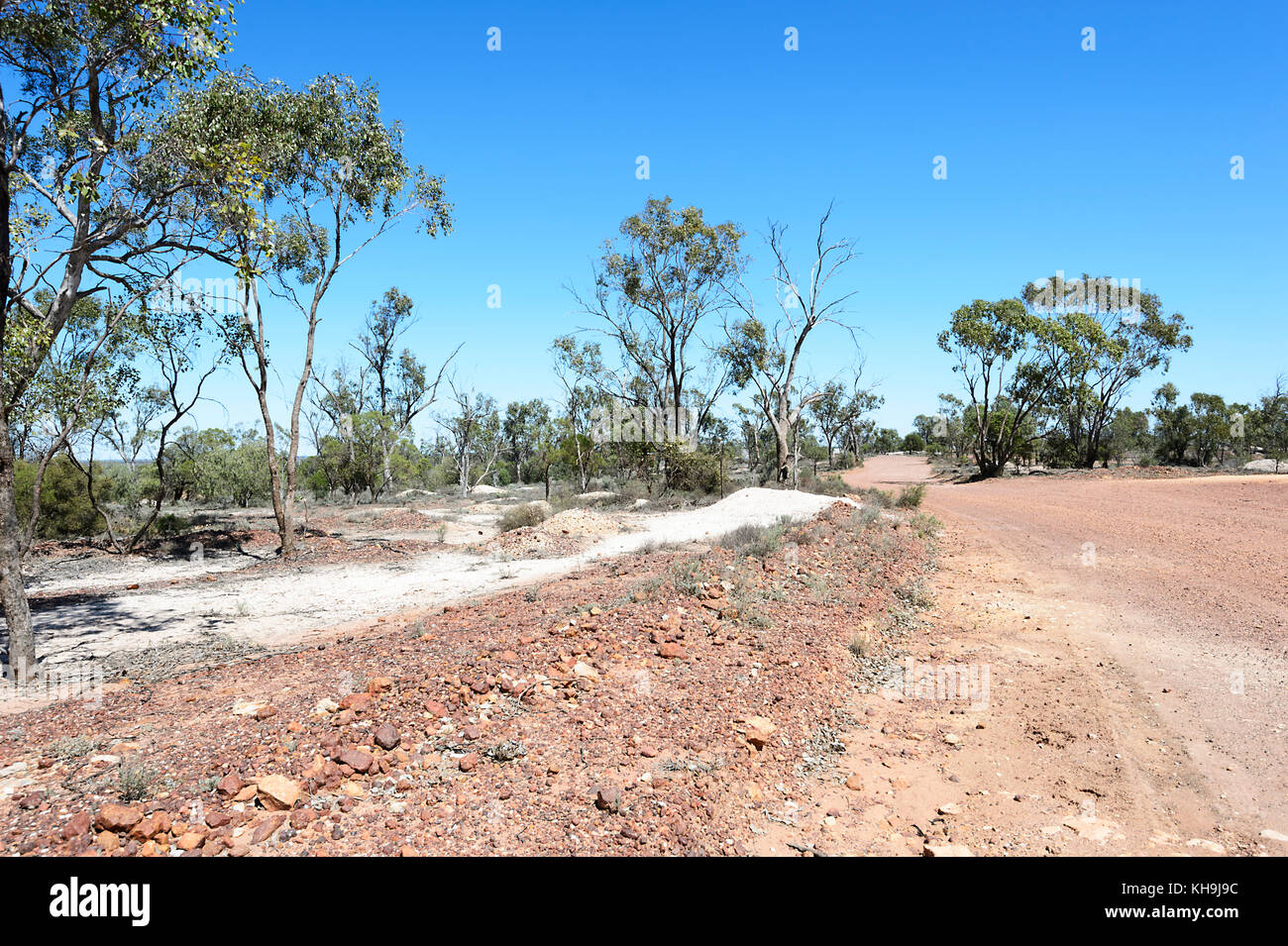 Mullock Haufen im Opal-Felder bei Lightning Ridge, New South Wales, NSW, Australien Stockfoto