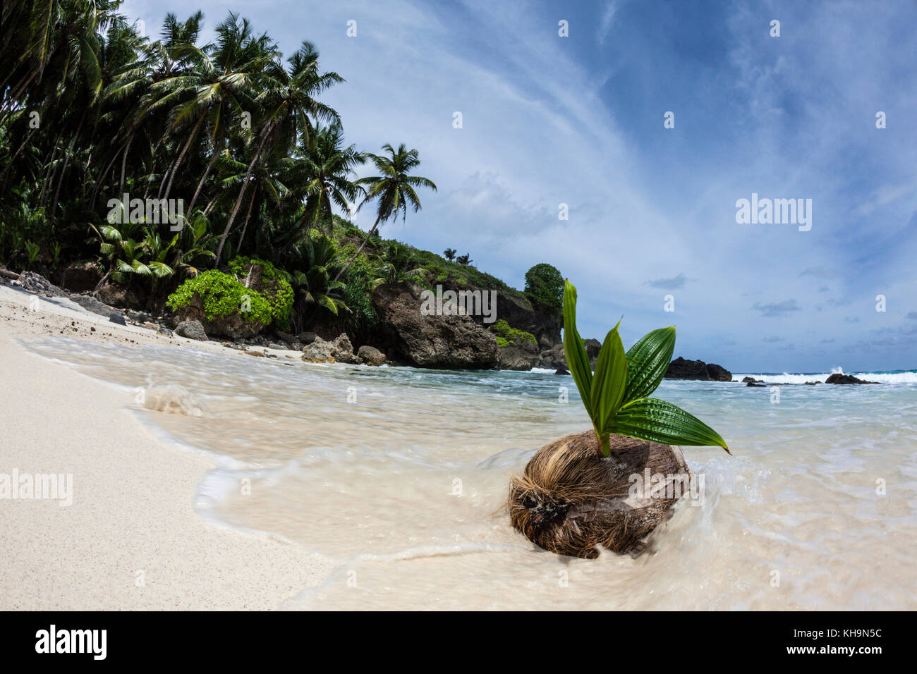 Remote Dolly Strand, Christmas Island, Australien Stockfoto