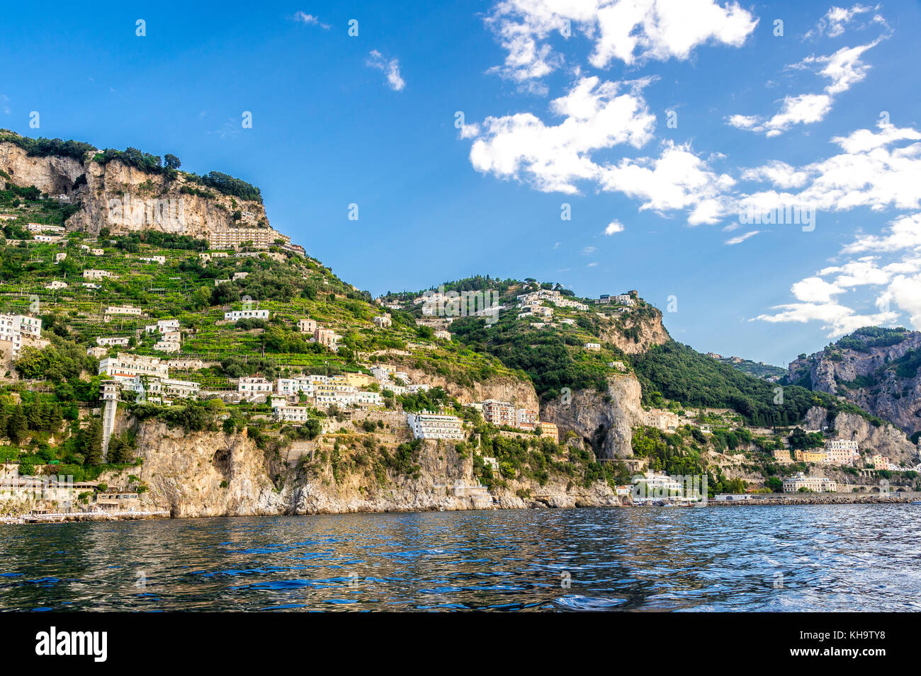 Segeln die Amalfiküste in Italien Stockfoto