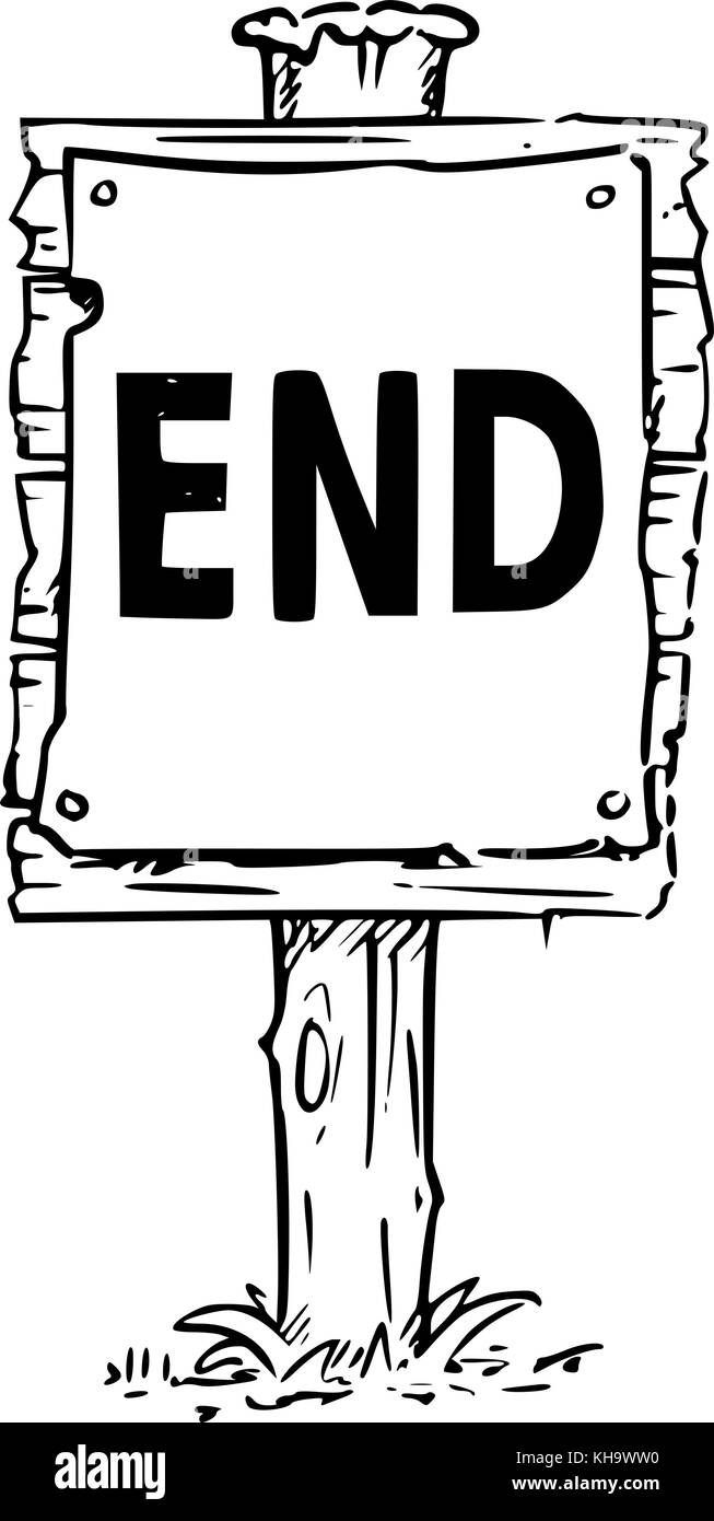 Vektor Zeichnung der Holz- Schild mit Text. Stock Vektor