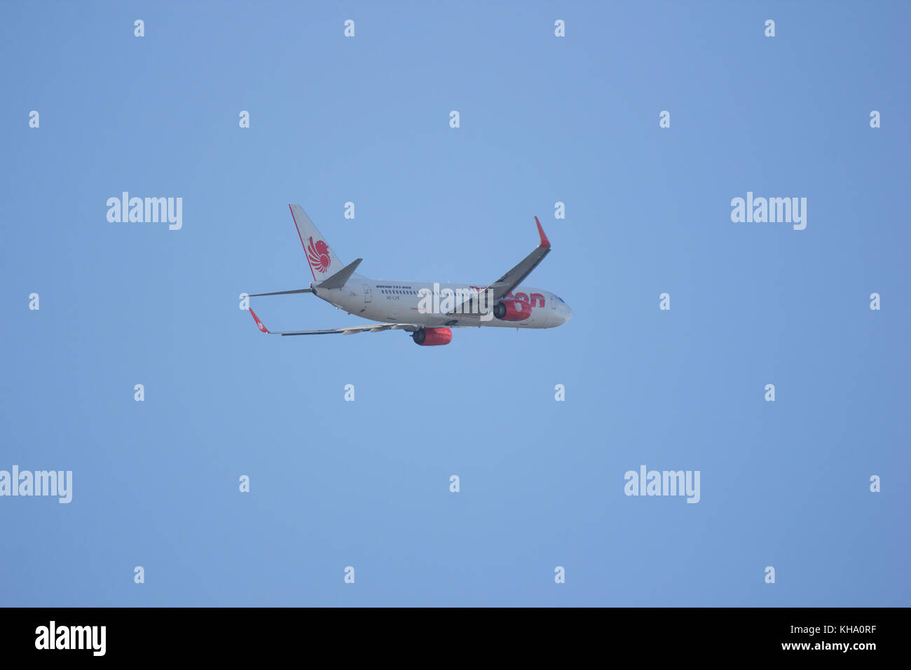 Chiang Mai, Thailand - 10. November 2017: hs-luv Boeing 737-800 der Thai lionair Airline. Nehmen Sie vom Flughafen Chiangmai nach Bangkok. Stockfoto