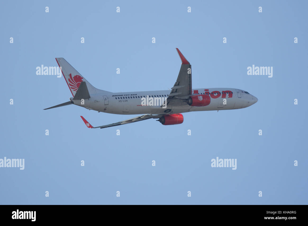 Chiang Mai, Thailand - 10. November 2017: hs-luv Boeing 737-800 der Thai lionair Airline. Nehmen Sie vom Flughafen Chiangmai nach Bangkok. Stockfoto