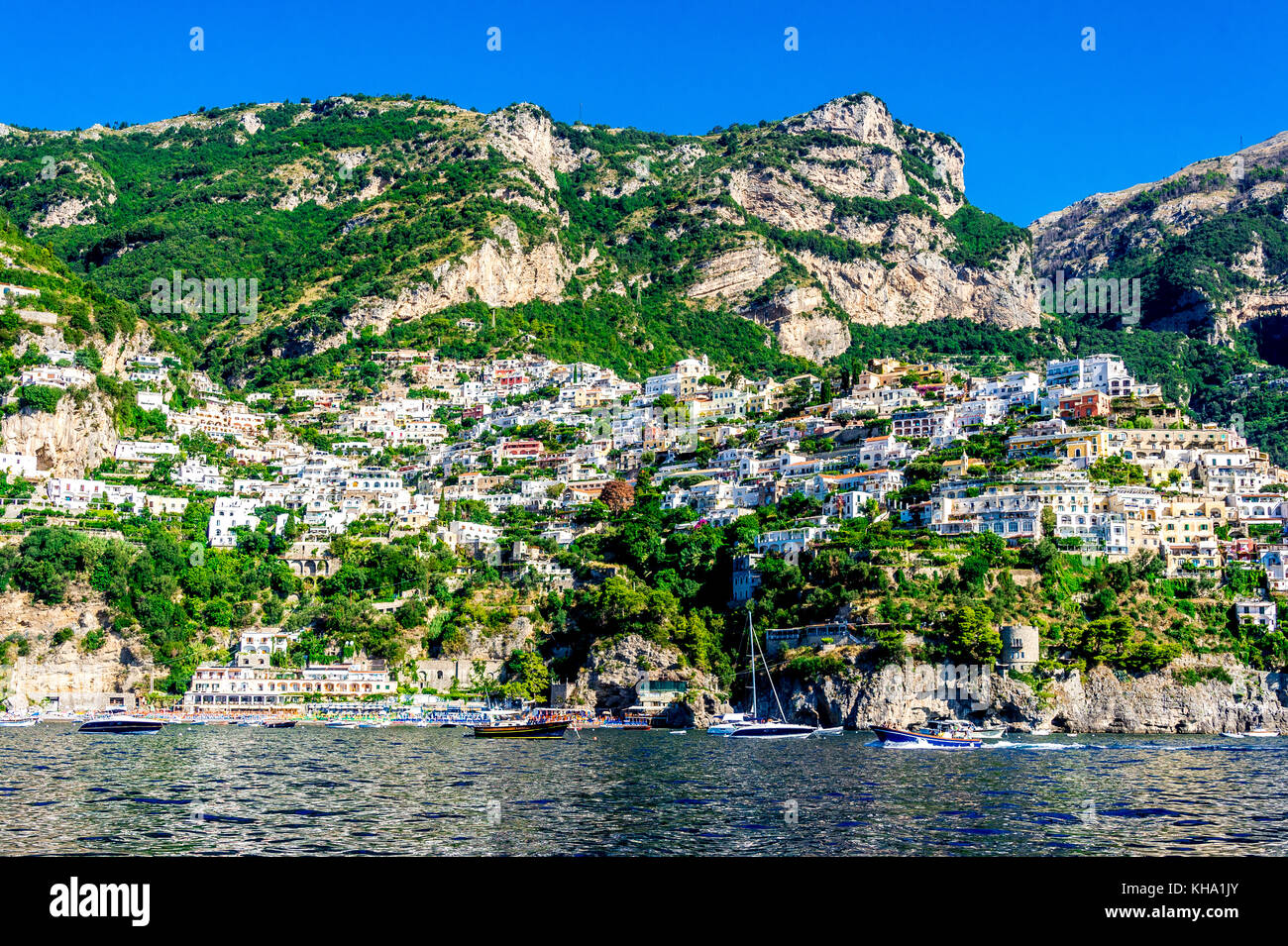 Segeln die Amalfiküste in Italien Stockfoto