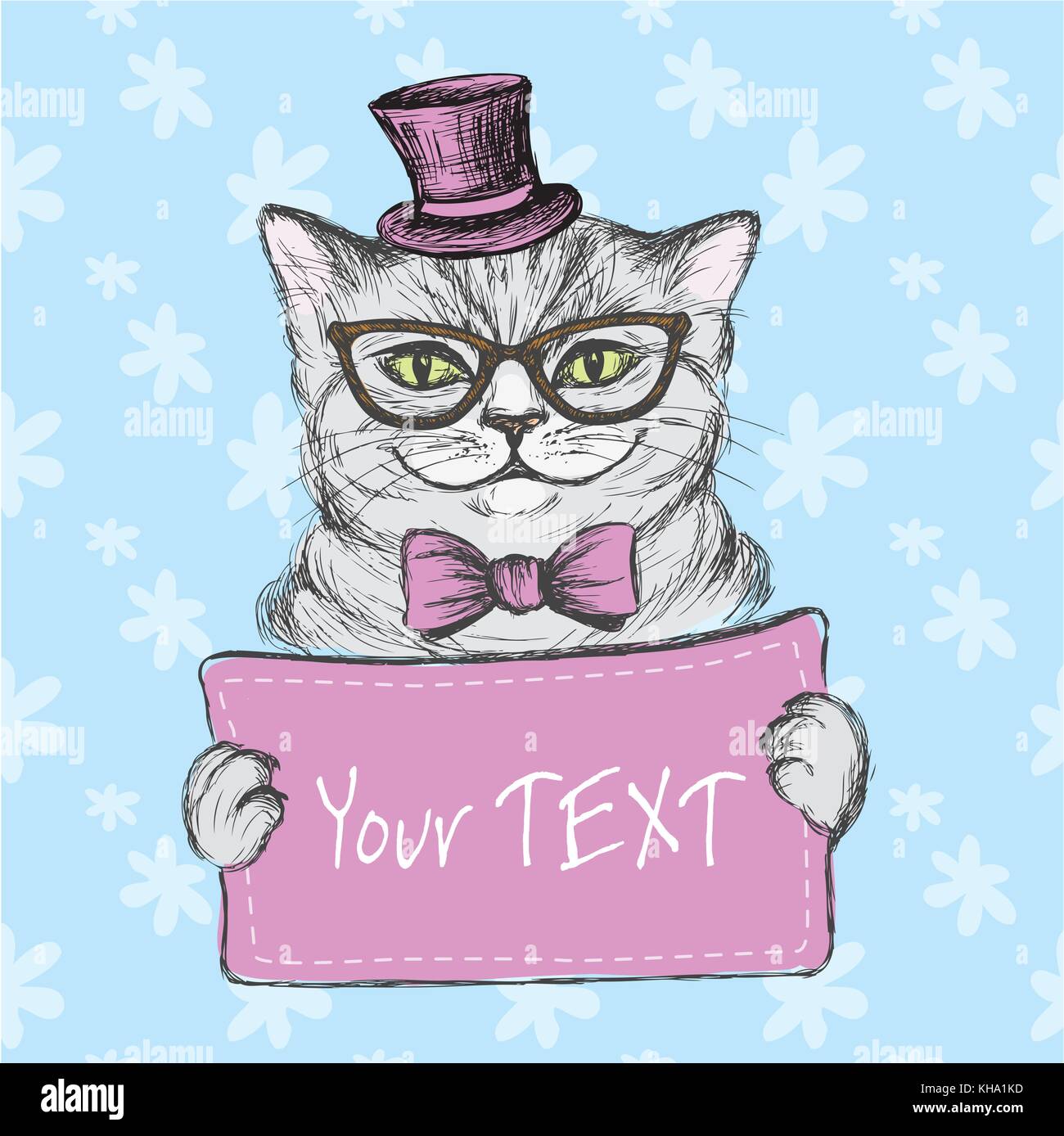 Katze Im Hut Stock Vektorgrafiken Kaufen Alamy
