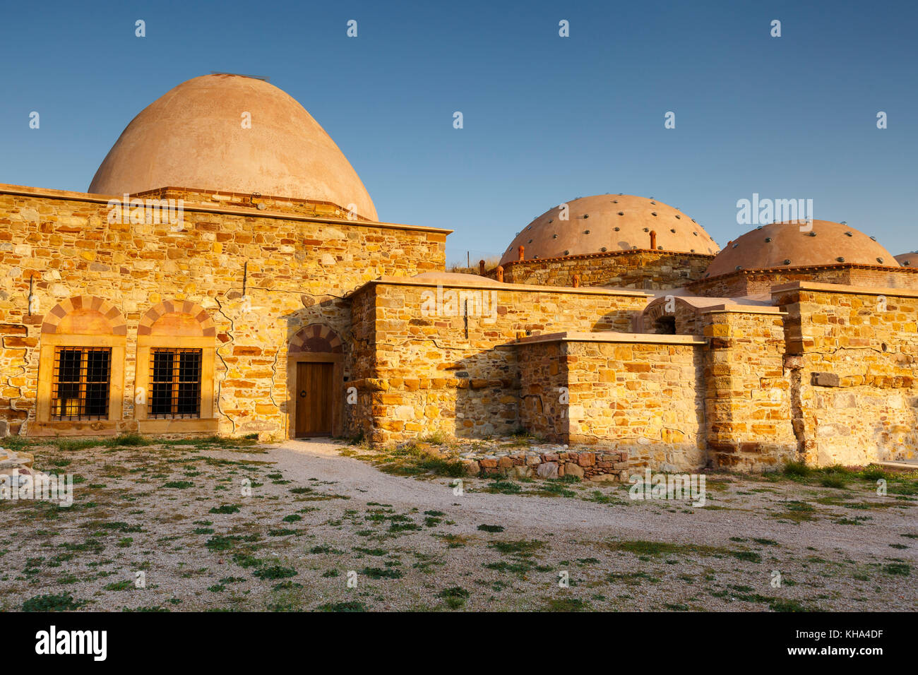 Am frühen Morgen Erfassung von türkischen Bädern in der Altstadt von Chios. Stockfoto