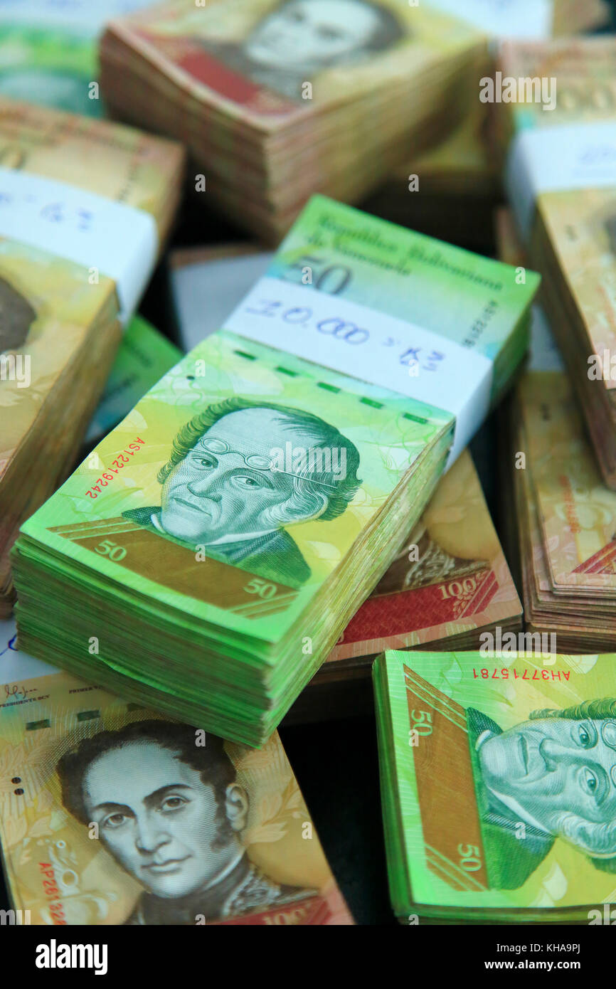 Venezuela. Geld Probleme Stockfoto