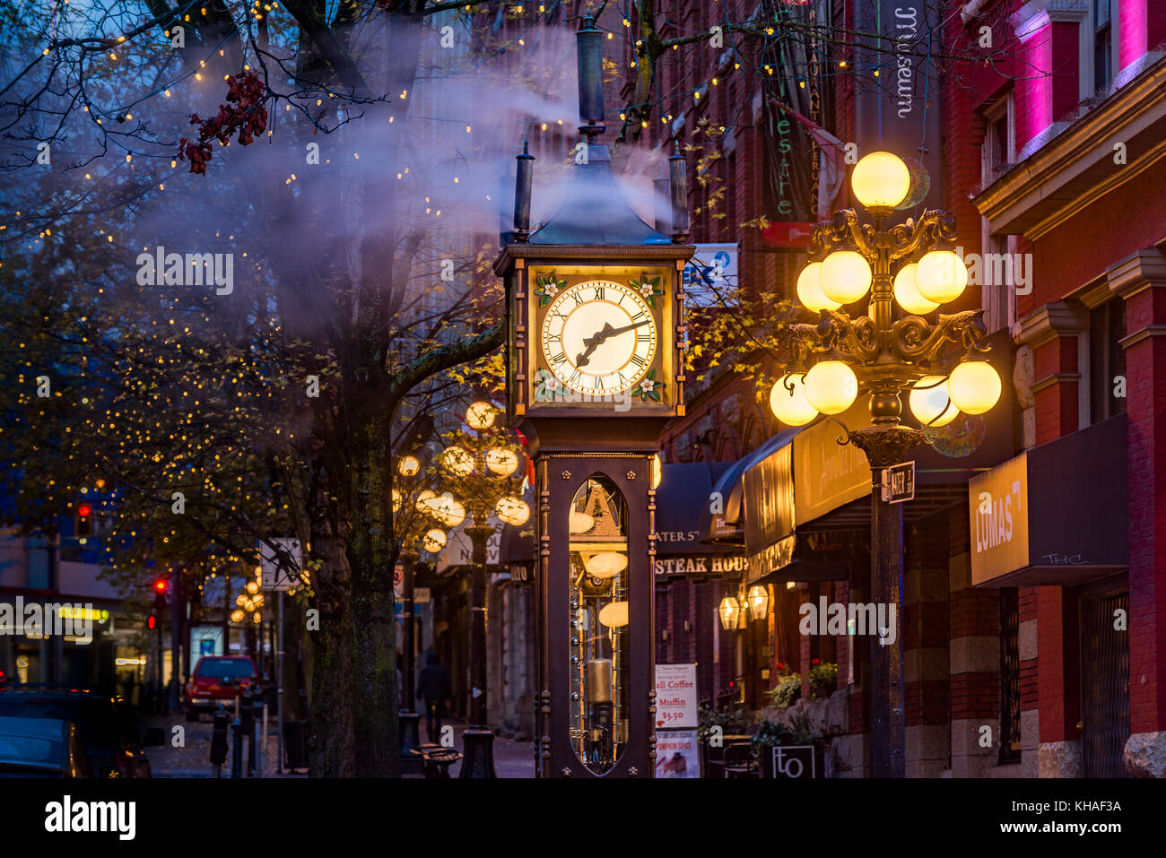 Die Steam Clock, Gastown, Vancouver, Britisch-Kolumbien, Kanada Stockfoto