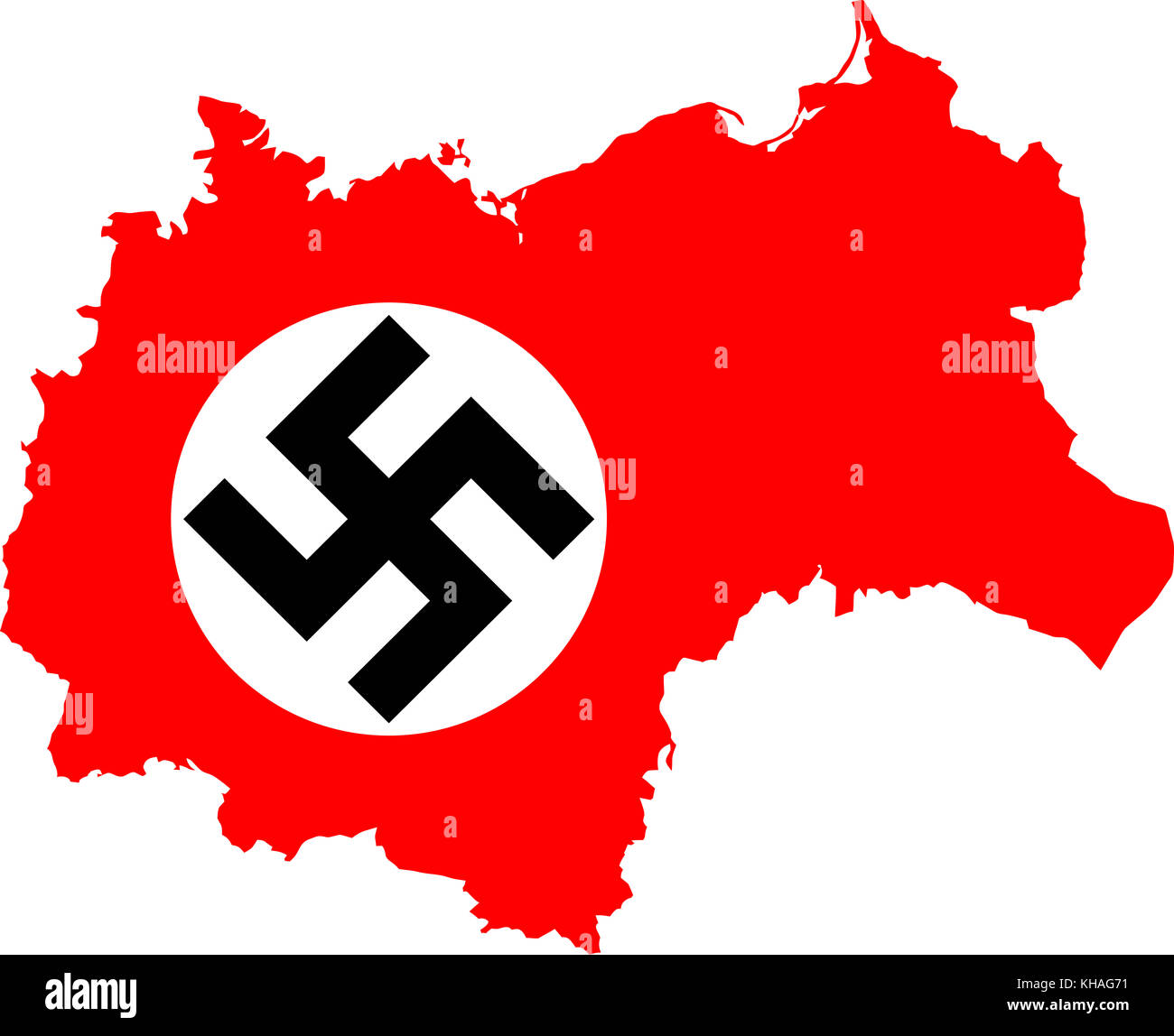 Karte von Nazi-deutschland mit Hakenkreuz, Drittes Reich 1942 Stockfoto