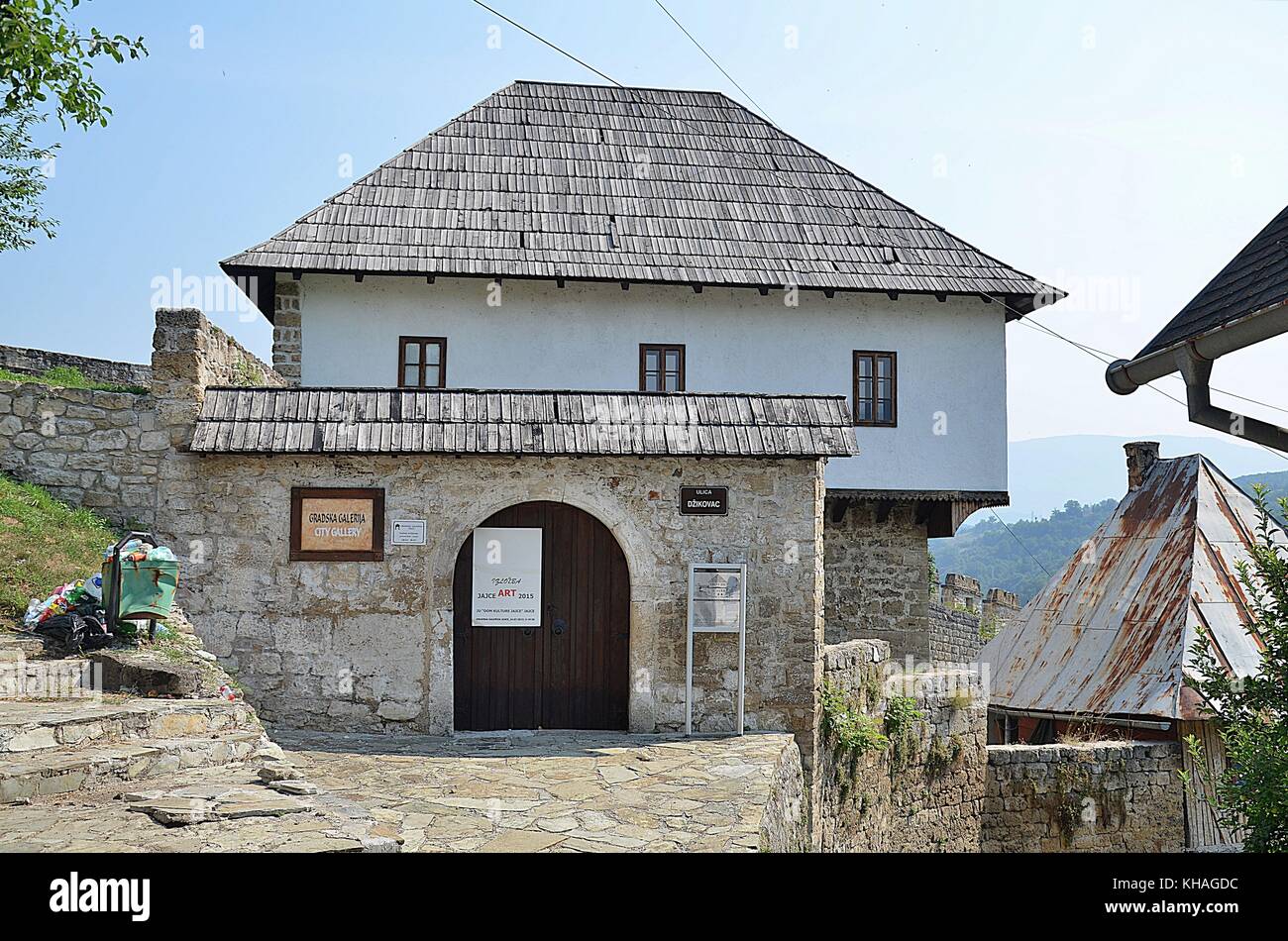 Mittelalterliche Altstadt von Jajce, Bosnien und Herzegowina Stockfoto