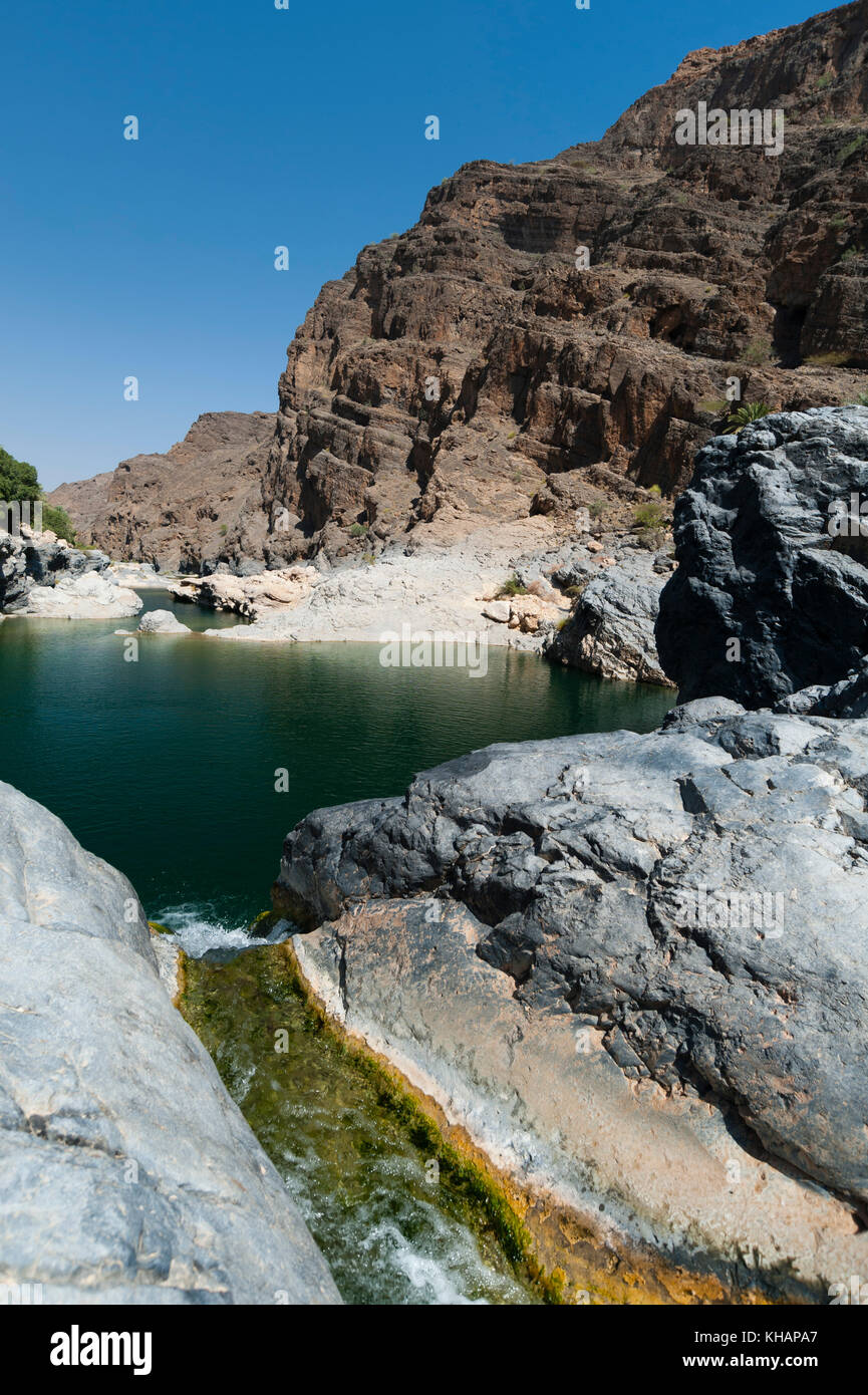 Wadi al arbeieen, Oman. Stockfoto