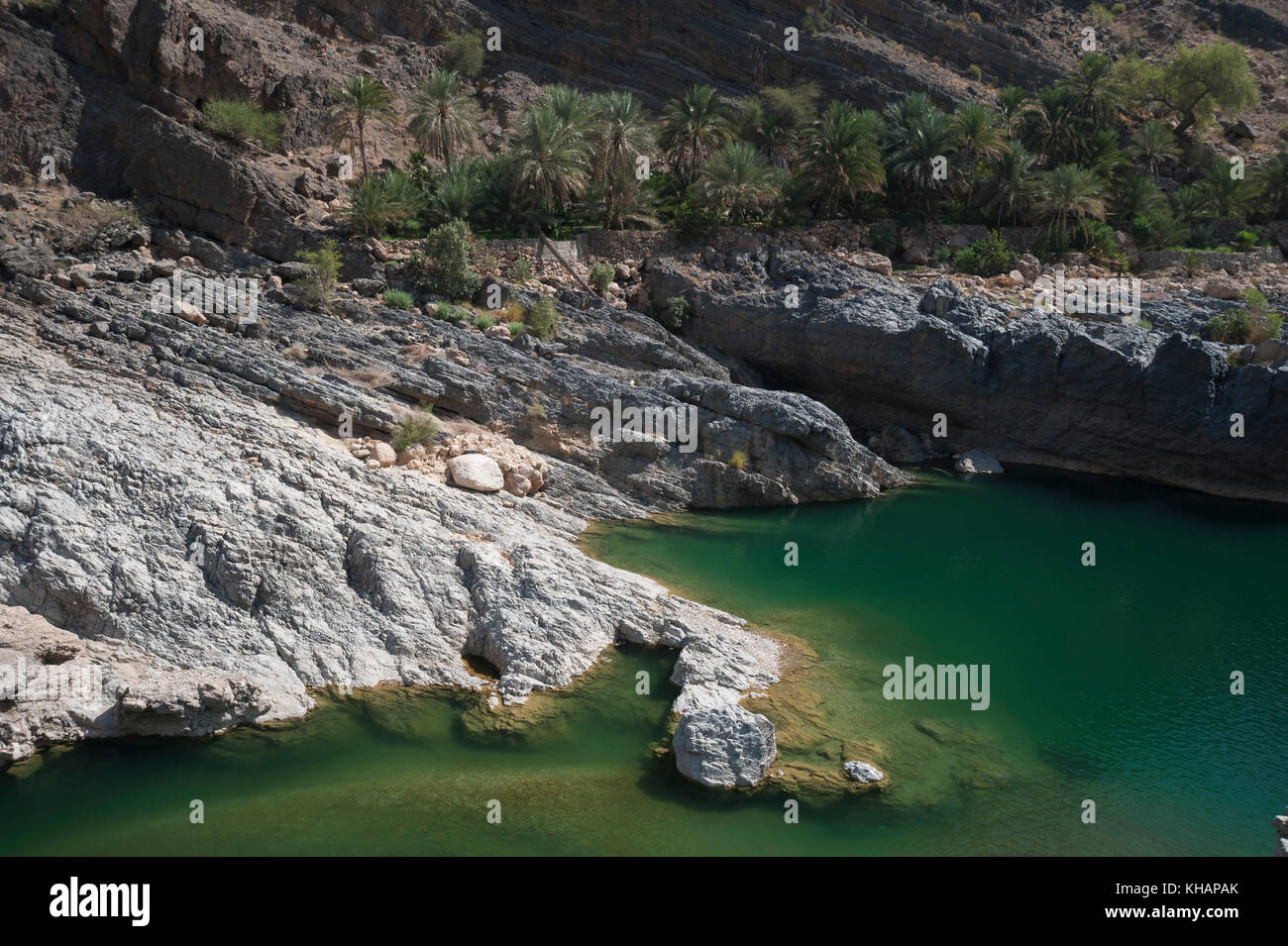 Wadi al arbeieen, Oman. Stockfoto