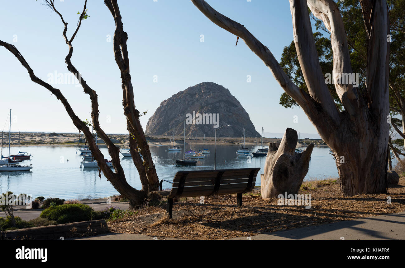 Foto Parkbank boote Morro Bay Central California Stockfoto