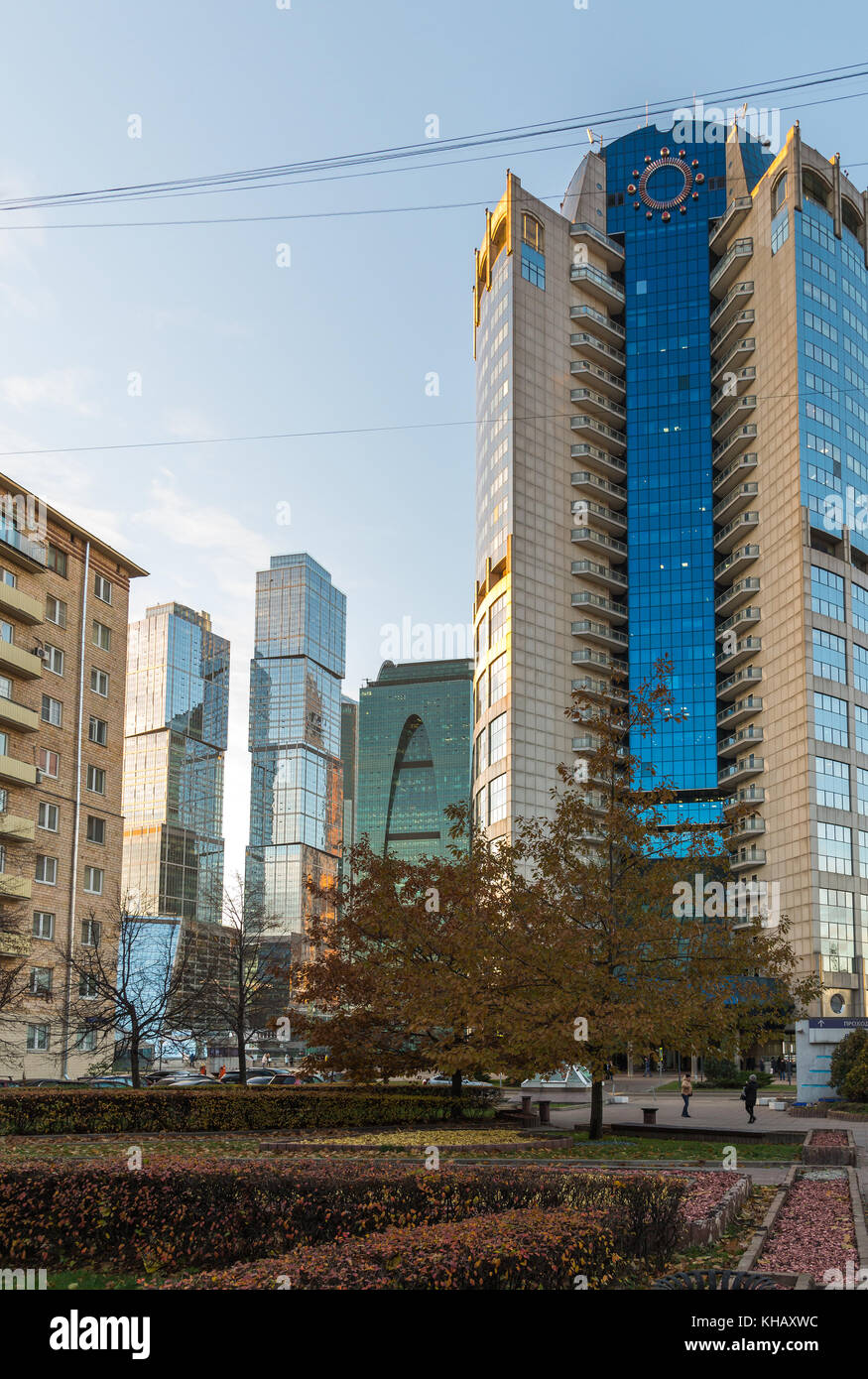 Moskau, Russland - November 2. 2017. business center Tower-2000 auf bagration Square Stockfoto