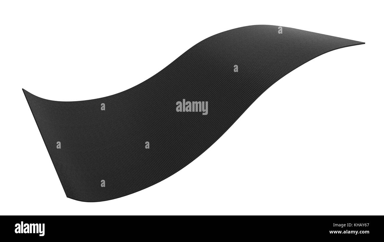 3D-Rendering schwarz Yogamatte auf weißem Hintergrund Stockfoto