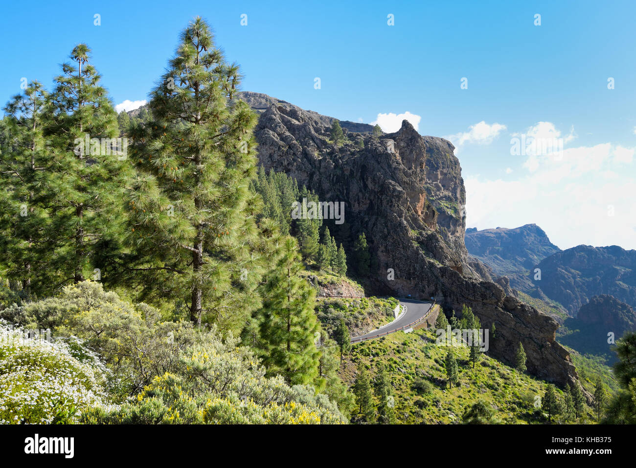 Twisty rroad in den Bergen von Gran Canaria. Spanien. Stockfoto