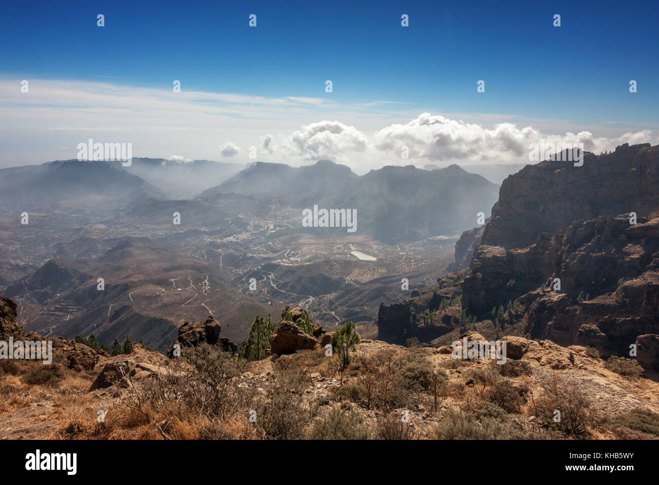 Die Berge im Inland von Pico de las Nieves (Gipfel von Gran Canaria), San Bartolome, Kanarische Inseln, Spanien Stockfoto