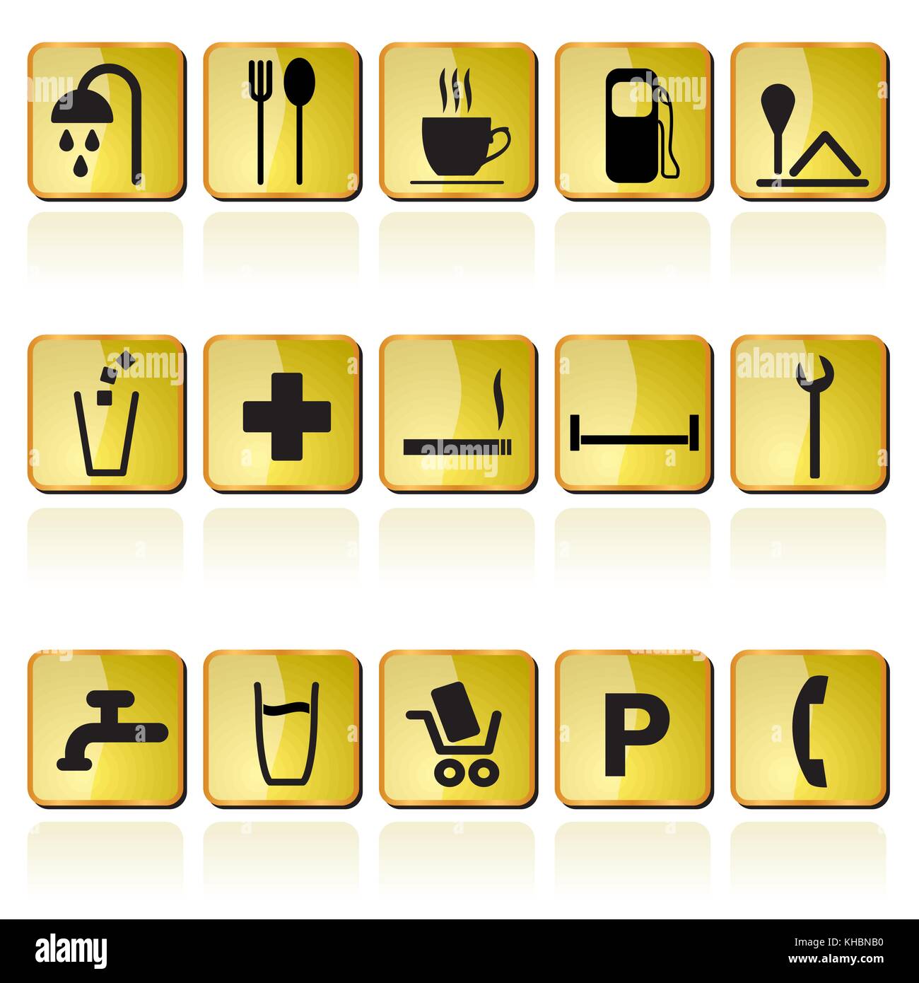 Tankstelle Symbole - Vektor Icon Set Stock Vektor