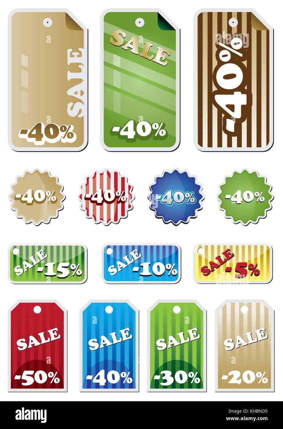 Förderung shopping Marken und Labels - Vector Illustration Stock Vektor