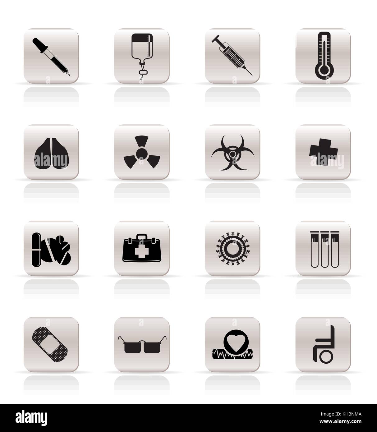 Sammlung von medizinischen themed Symbole und Warnung - Zeichen - Vektor Icon Set Stock Vektor
