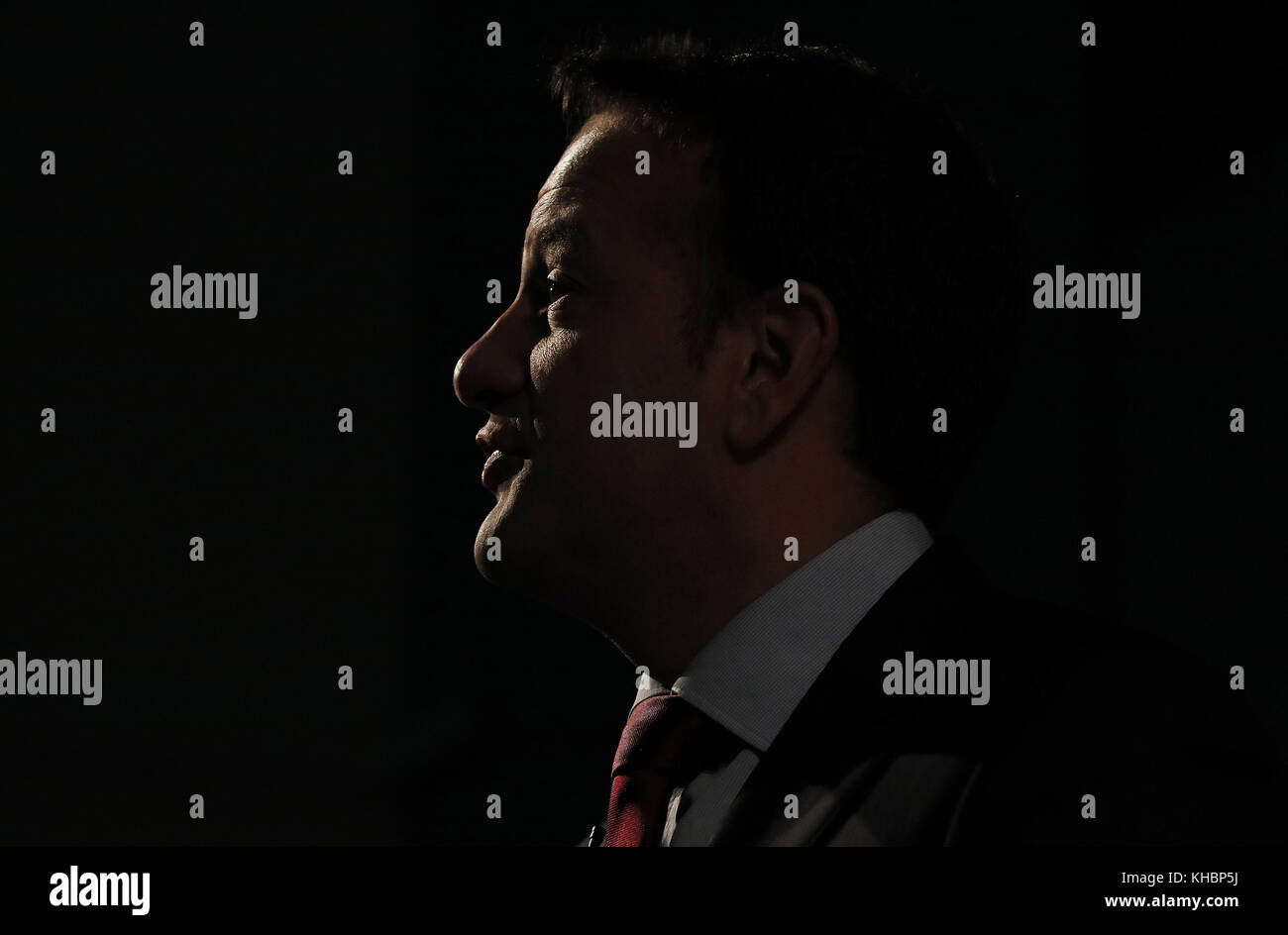 Ein Taoiseach Leo Varadkar beim Start eines nationalen Gesprächs über die Zukunft Europas in der Science Gallery in Dublin. Stockfoto