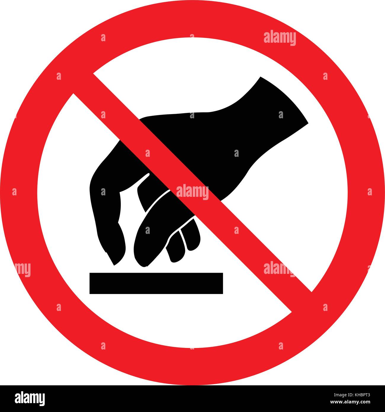 Nicht berühren, das Verbot mit der schwarzen Hand ...