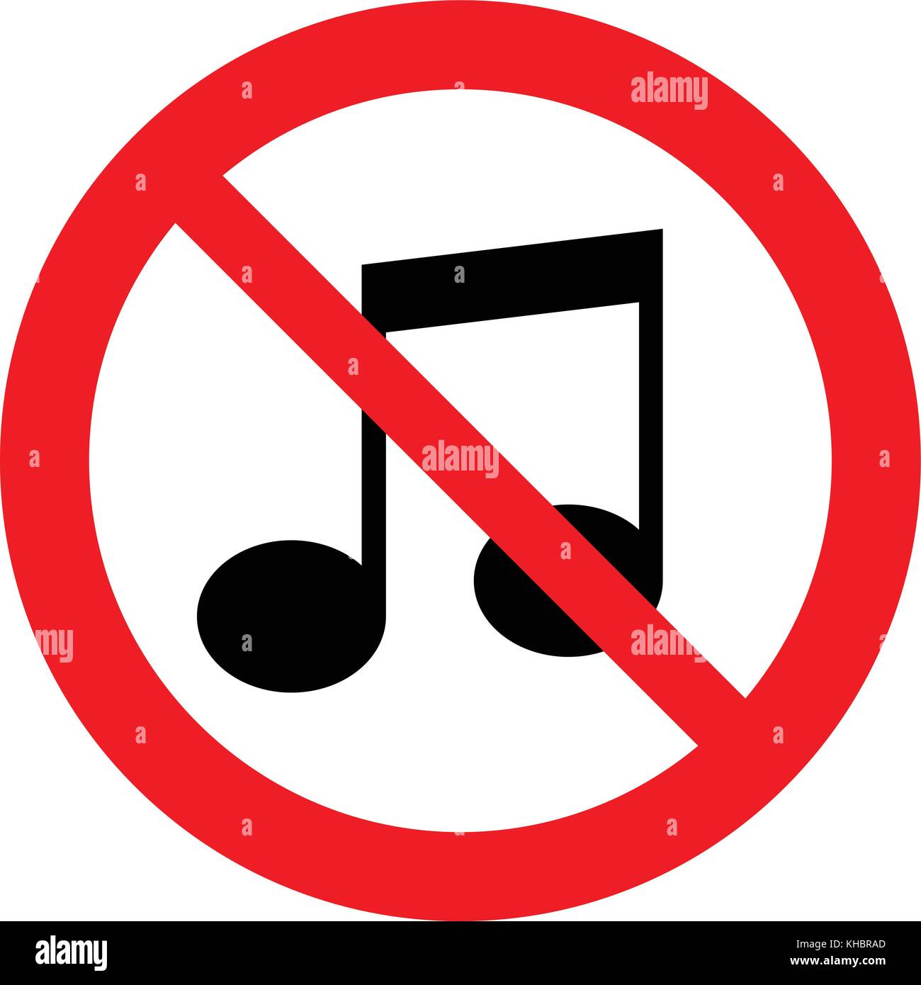 No noise red warning sign vector