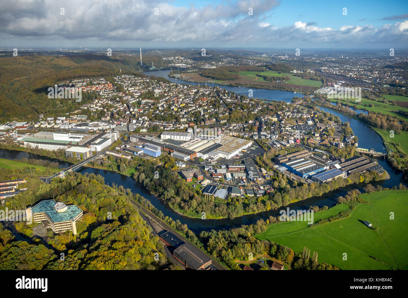 Blick auf Wetter an der Ruhr, Ruhrgebiet, Nordrhein - Westfalen, Deutschland Stockfoto
