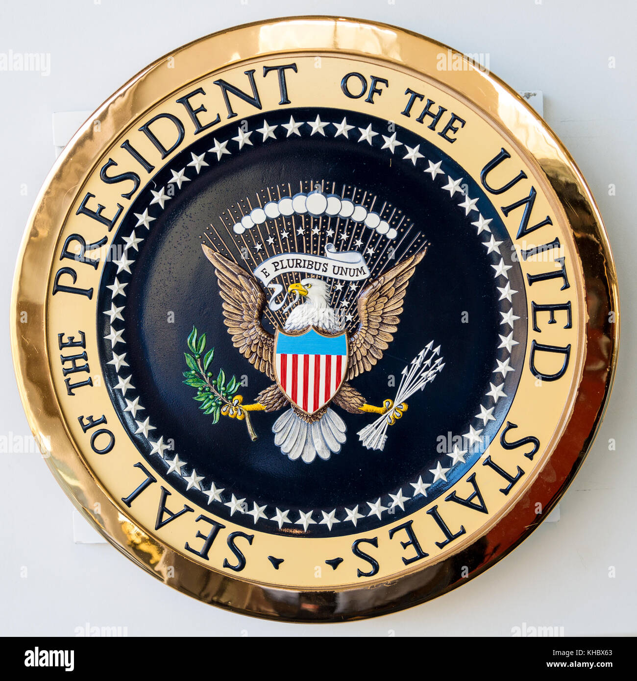 Logo auf der alten Air Force One Boeing 707, USA Stockfoto