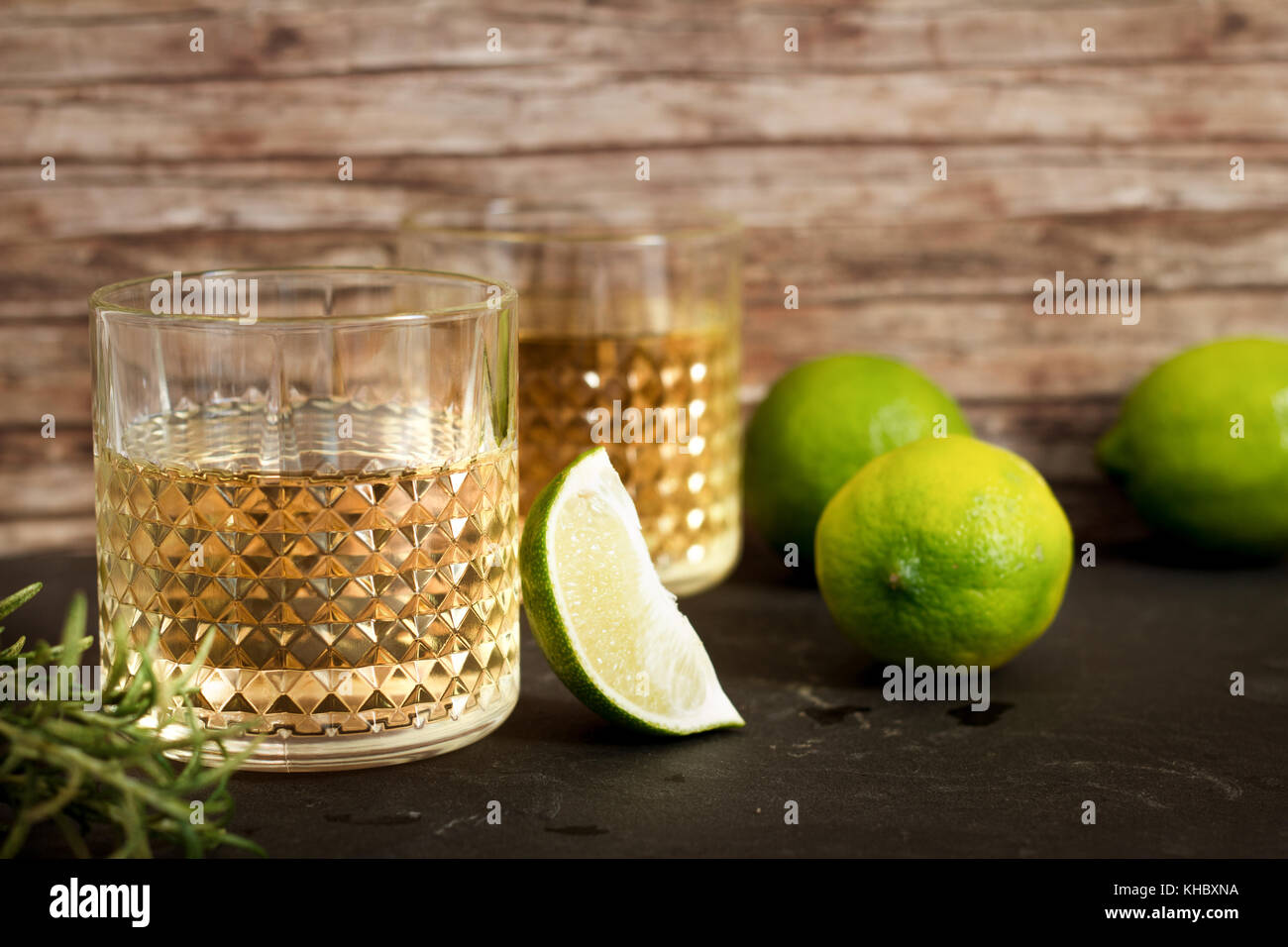 Whiskey Glas closeup Stockfoto