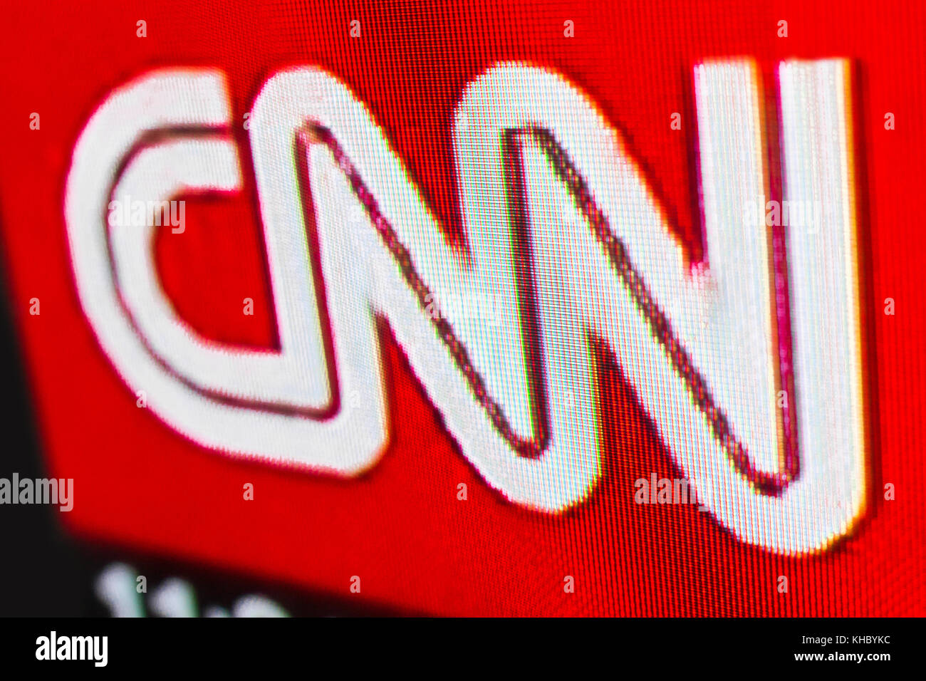 Chisinau, Moldawien - 17. Juni 2017. Foto des CNN-Logos auf einem fernsehbildschirm. Das Kabel-News-Netzwerk (CNN) ist ein einfaches amerikanisches Kabel- und Satellitenfernsehen Stockfoto