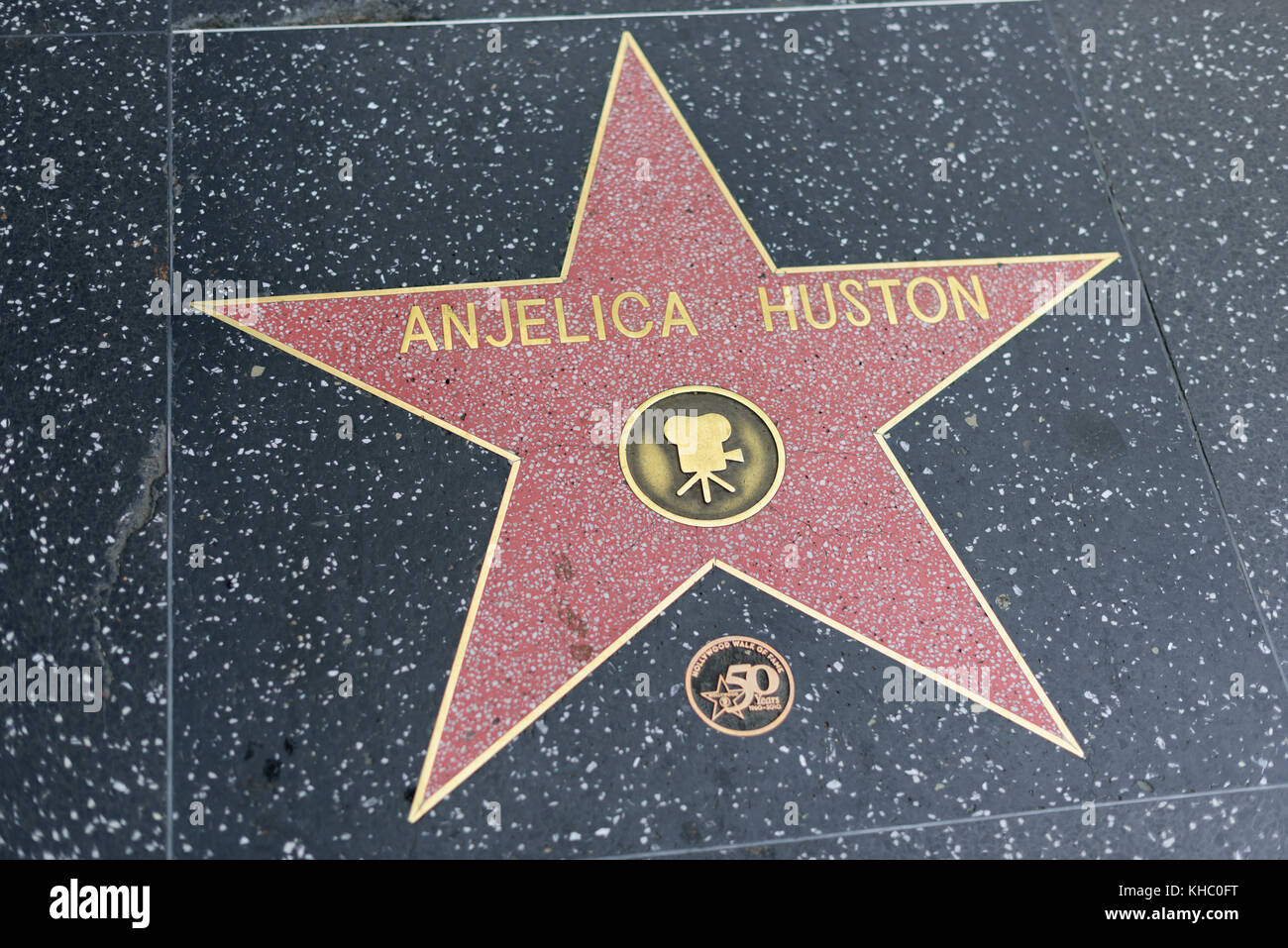 HOLLYWOOD, CA - DEZEMBER 06: Anjelica Huston Star auf dem Hollywood Walk of Fame in Hollywood, Kalifornien am 6. Dezember 2016. Stockfoto