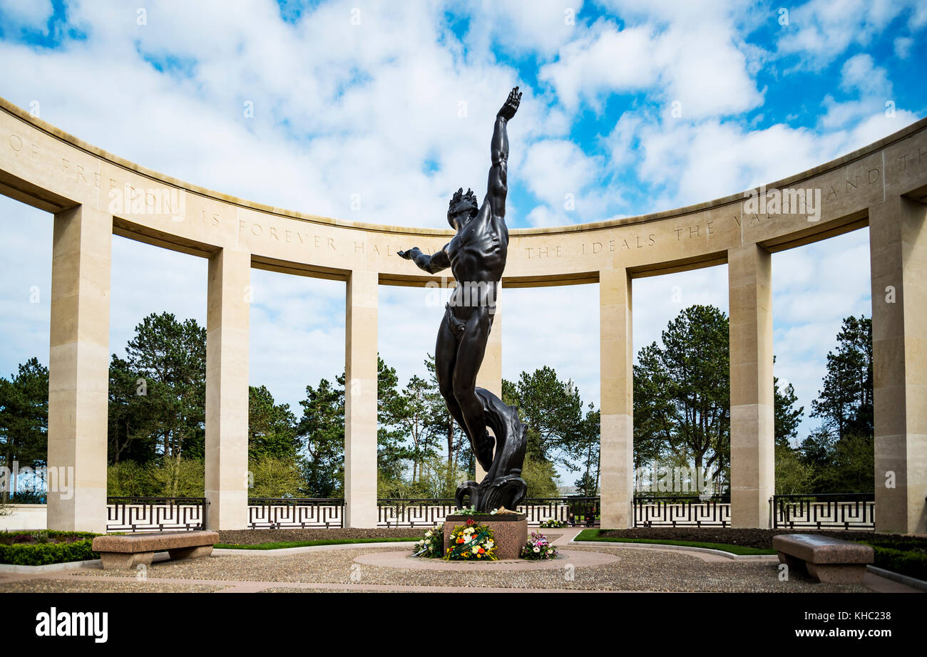 Amerikanischen Friedhof Denkmal in der Normandie Stockfoto