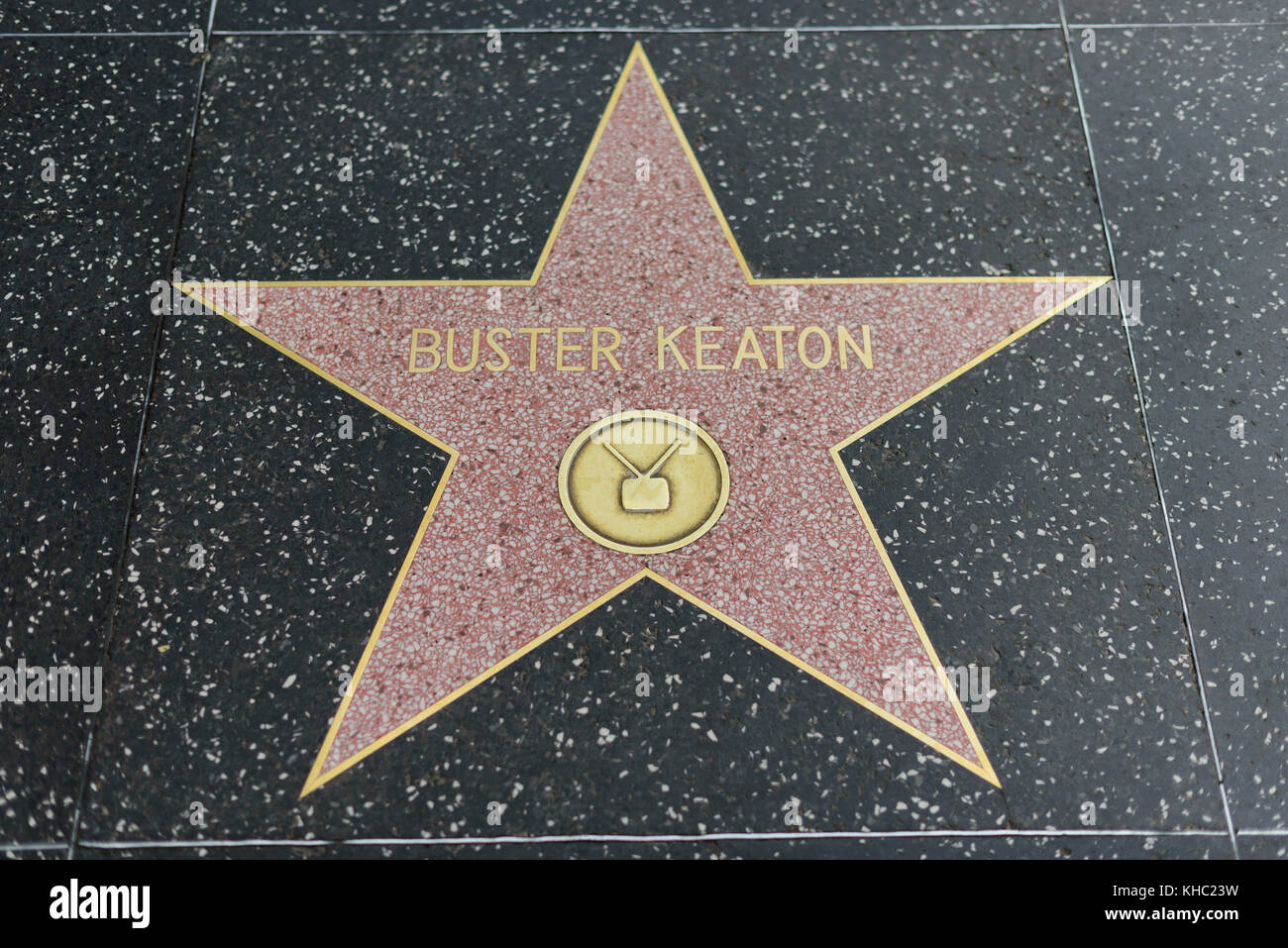 HOLLYWOOD, CA - DEZEMBER 06: Buster Keaton Star auf dem Hollywood Walk of Fame in Hollywood, Kalifornien am 6. Dezember 2016. Stockfoto