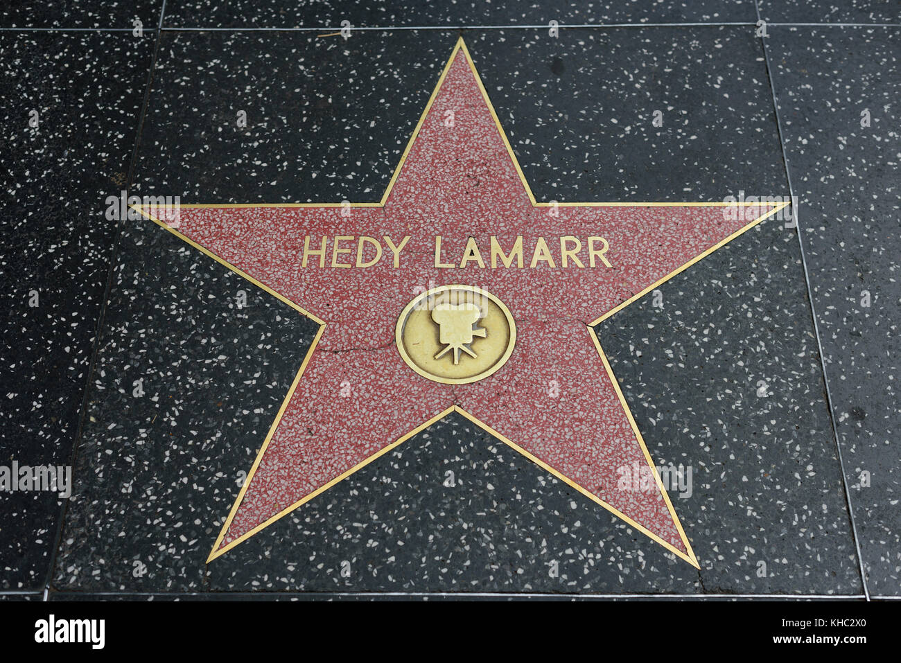 HOLLYWOOD, CA - 06. Dezember 2006: Hedy Lamarr Stern auf dem Hollywood Walk of Fame in Hollywood, Kalifornien am Dez. 6, 2016. Stockfoto