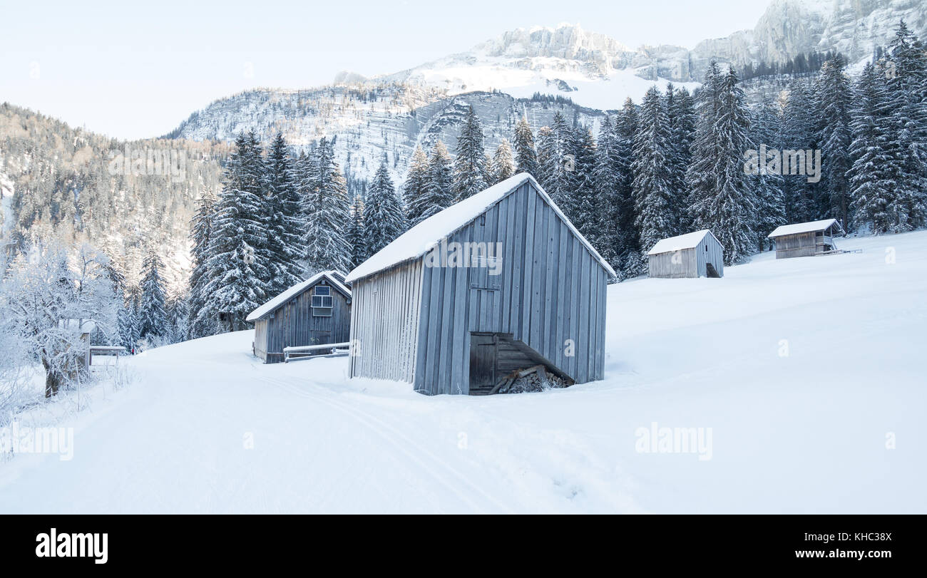 Verschneite Winterlandschaft Stockfoto