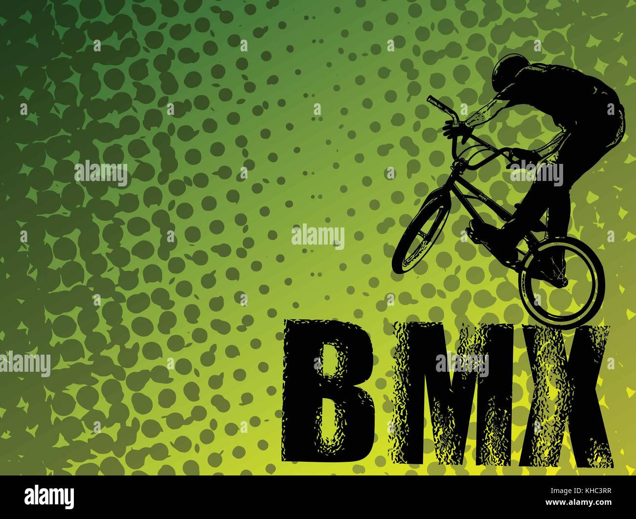 BMX Stunt Radfahrer auf dem abstrakten Hintergrund - Vektor Stock Vektor