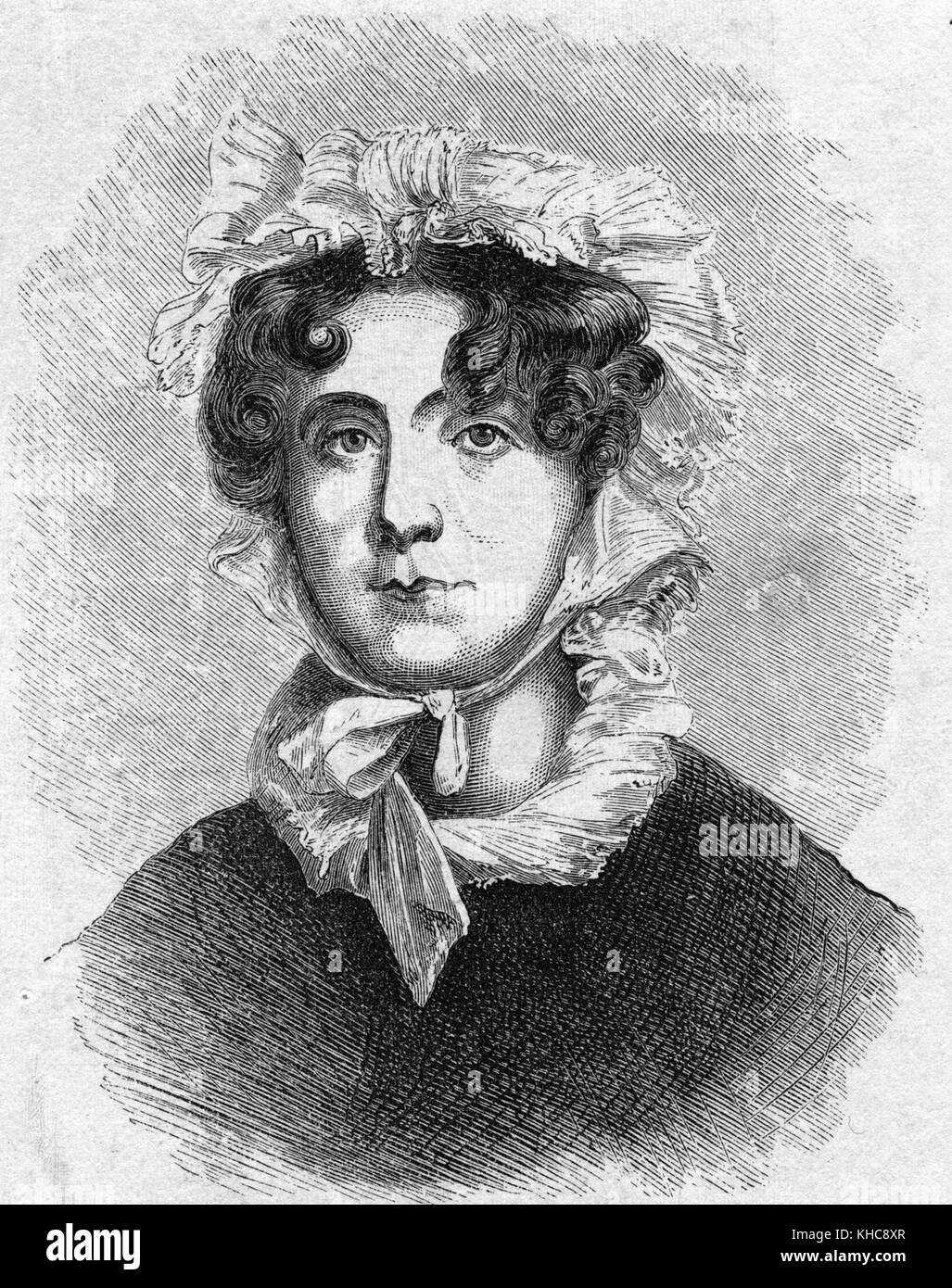 Eine Ätzung aus einem Porträt von Martha Jefferson Randolph, Tochter von Thomas Jefferson, 1800. Aus der New York Public Library. Stockfoto