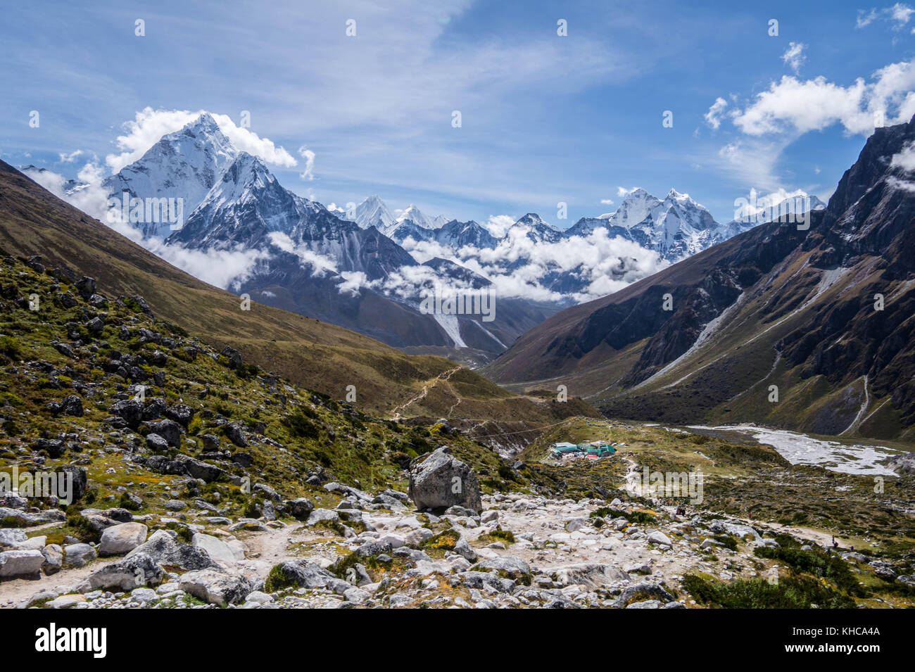 Auf dem Weg zum Everest Base Camp Stockfoto