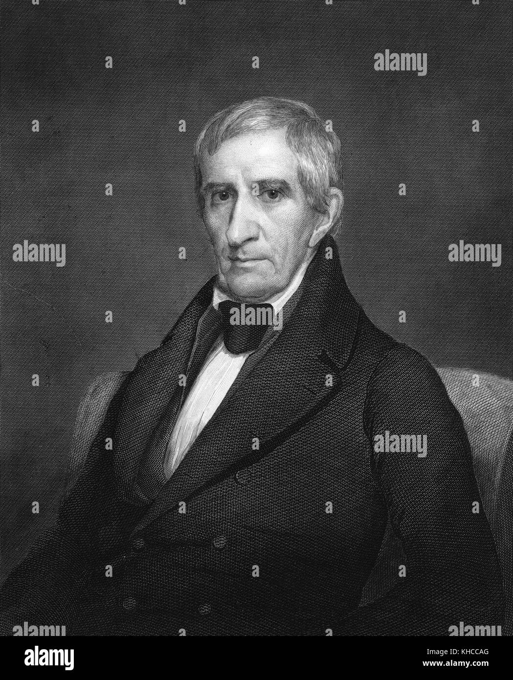 Graviert Portrait von William Henry Harrison, der neunte Präsident der Vereinigten Staaten und der eine der kürzesten Amtszeit, 1840. Von der New York Public Library. Stockfoto